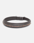 Vorderansicht Hundehalsband Kieffer Ultrasoft® Fashion in Braun mit braunen Kristallen