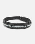Vorderansicht Hundehalsband Kieffer Ultrasoft® Fashion in Schwarz mit grauen Kristallen