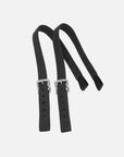Monosteigbügelriemen aus Veloursleder in Schwarz