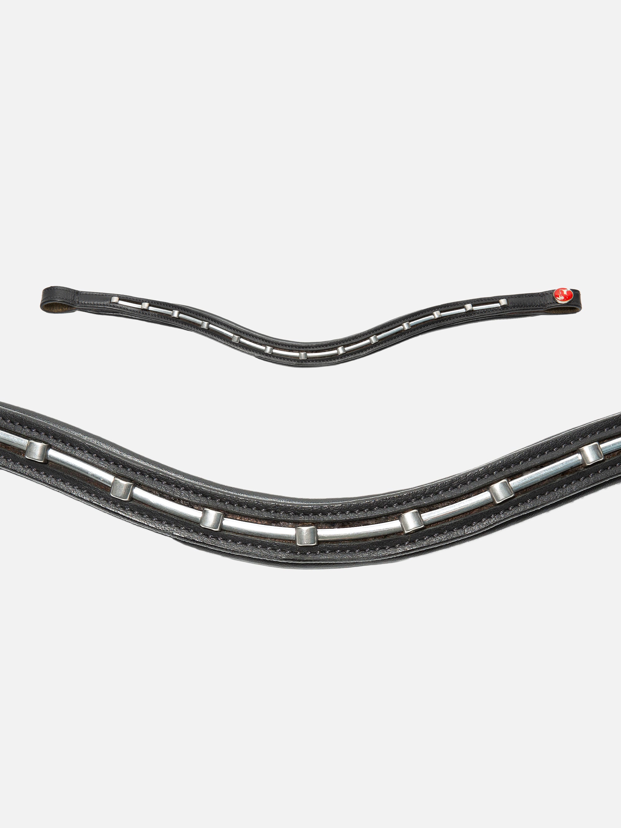 Geschwungenes Stirnband Kieffer Ultrasoft® Economy II in Schwarz mit silberfarbener Schmuckkette