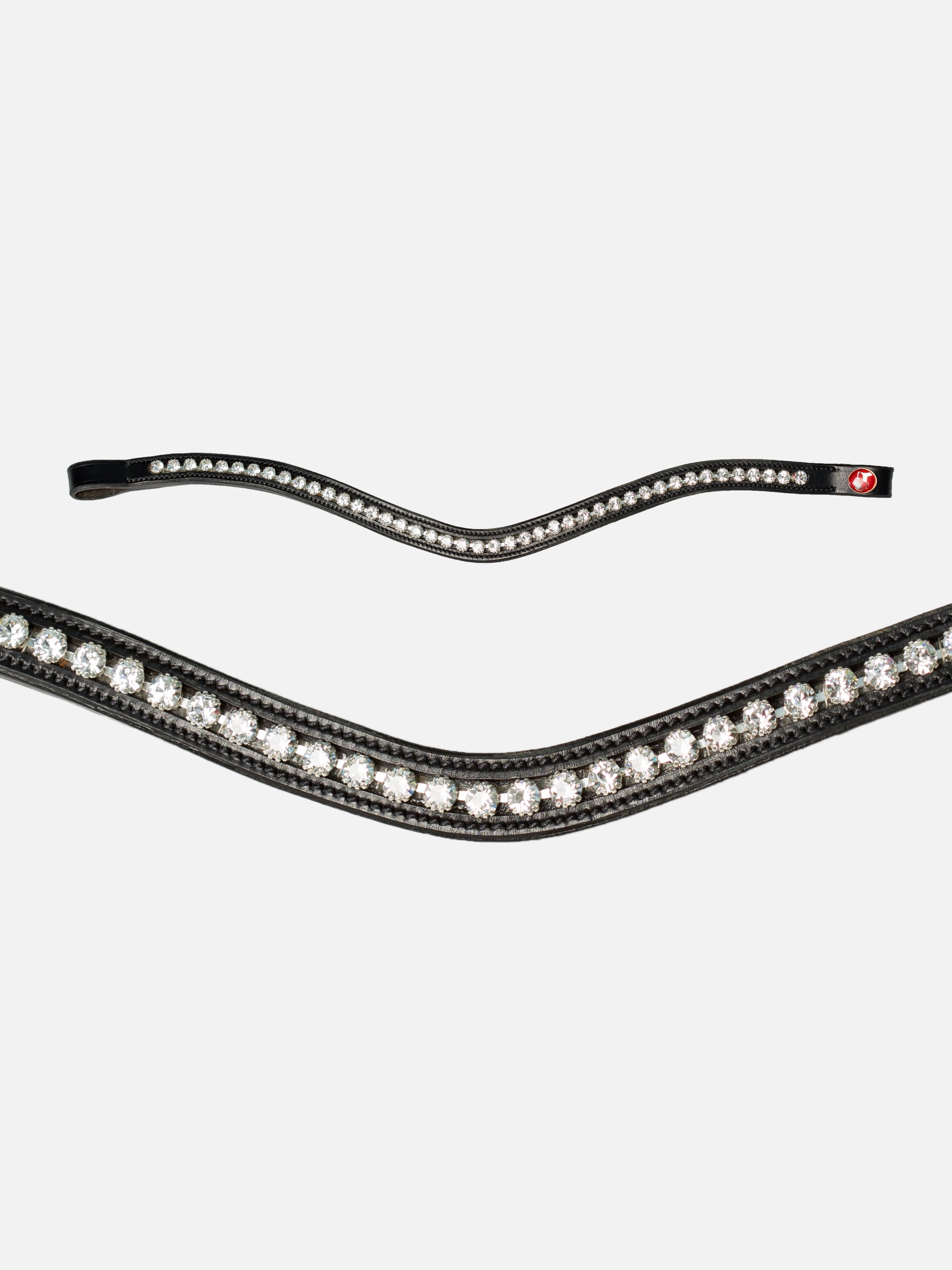 Geschwungenes Stirnband Kieffer Ultrasoft® Amy in Schwarz mit weißen Kristallen