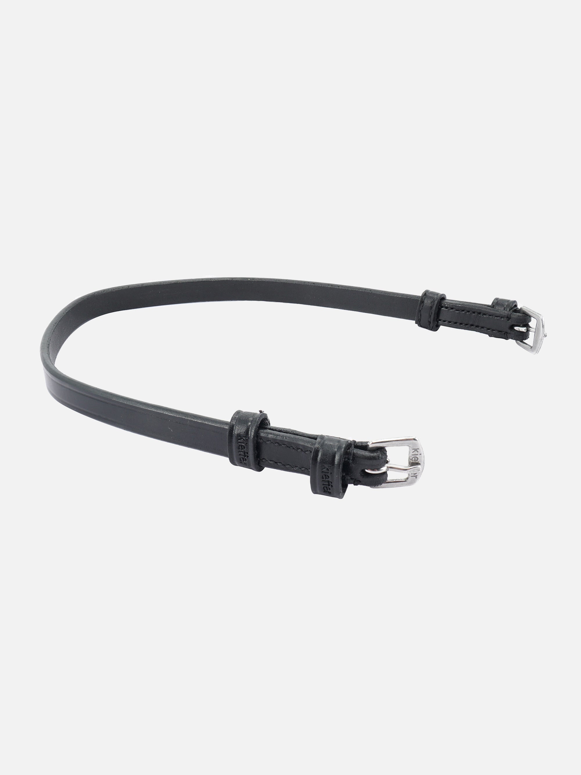 Kehlriemen Anja Beran in Schwarz mit Chrombeschlägen