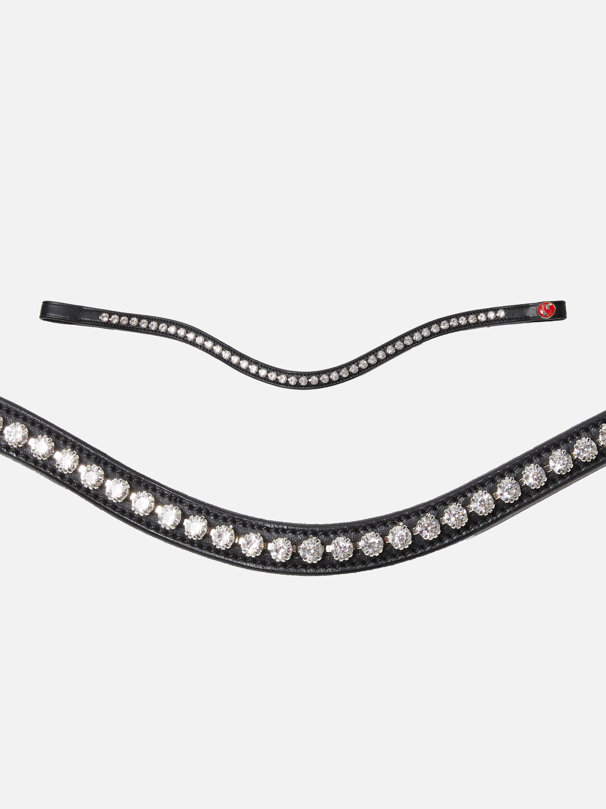 Geschwungenes Stirnband Kieffer Ultrasoft® Stella in Schwarz mit weißen Kristallen