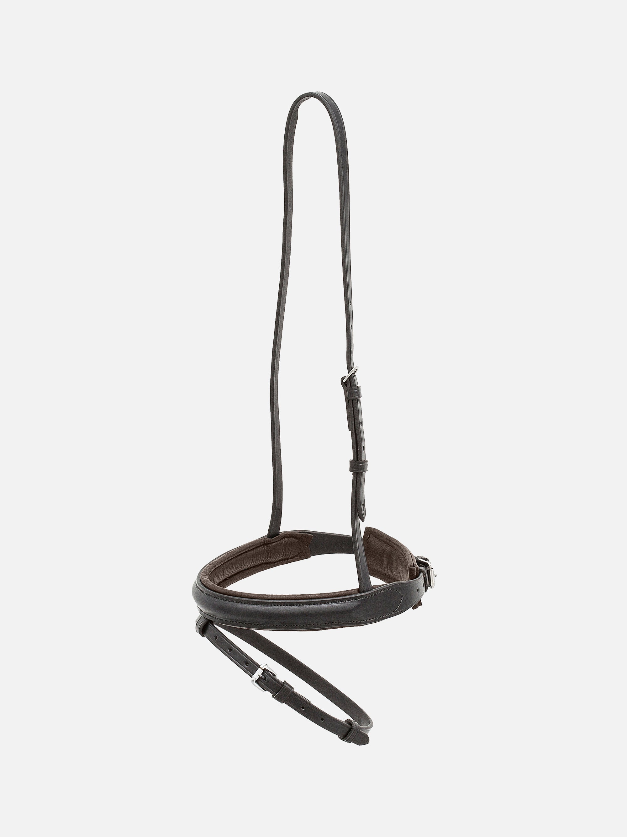 Englisch kombiniertes Reithalfter Comfort I in Schwarz, braun unterlegt mit Chrombeschlägen