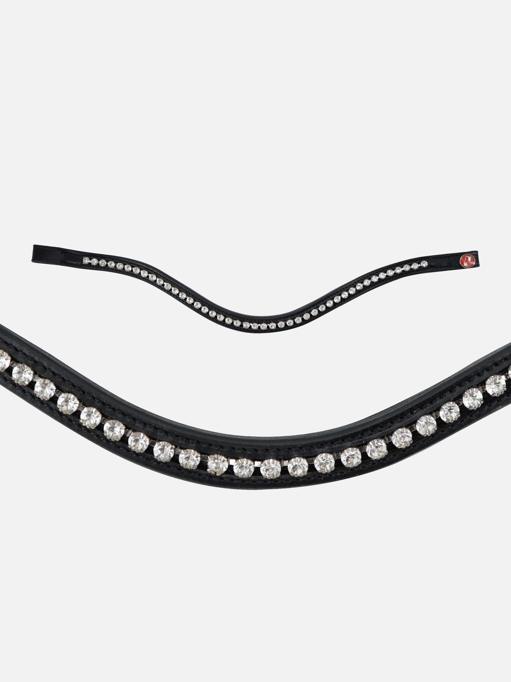 Geschwungenes Stirnband Comfort Paris in Schwarz mit weißen Swarovski® Kristallen