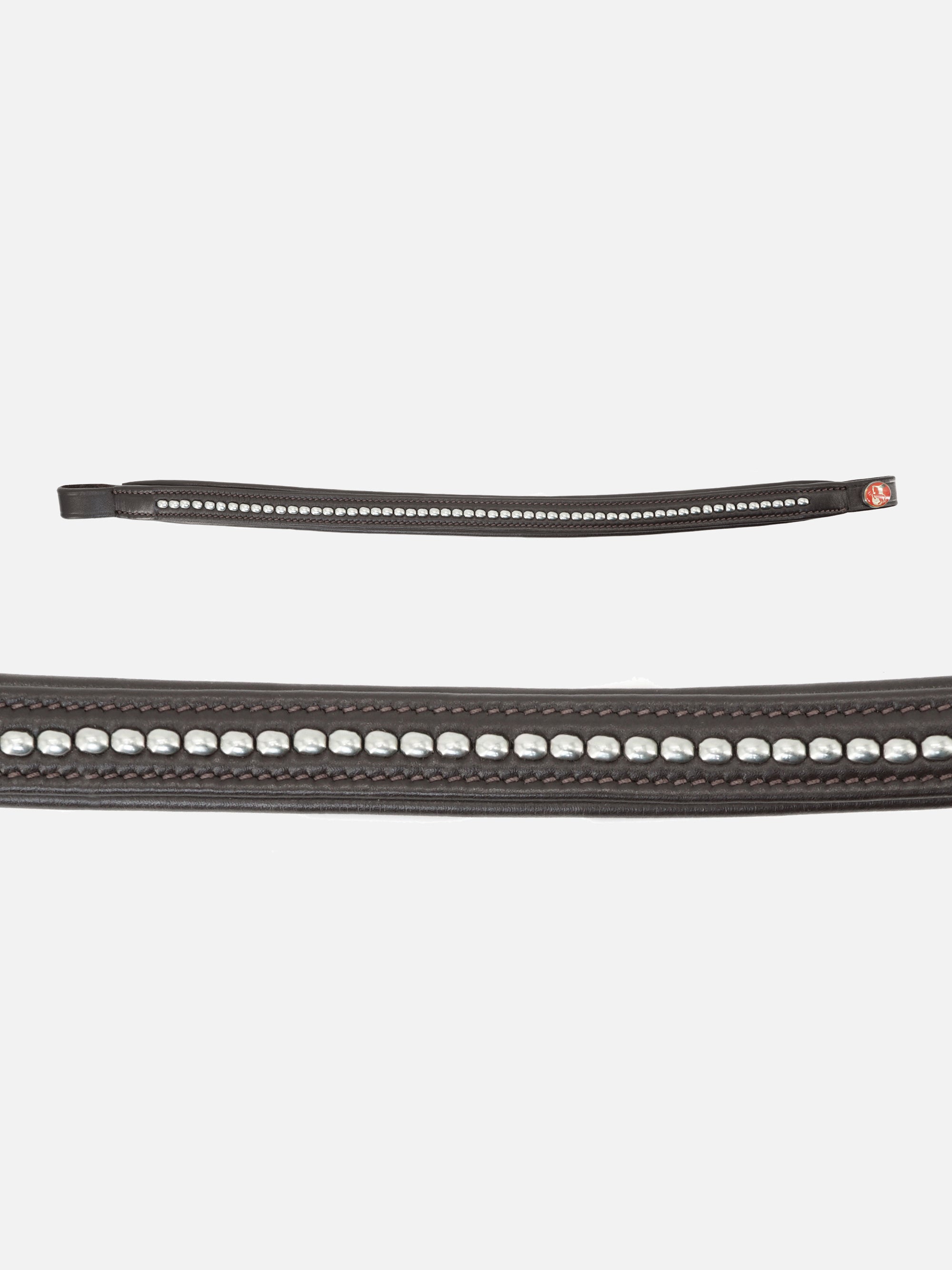 Stirnband Kieffer Ultrasoft® in Braun mit silberfarbenen Metallperlen