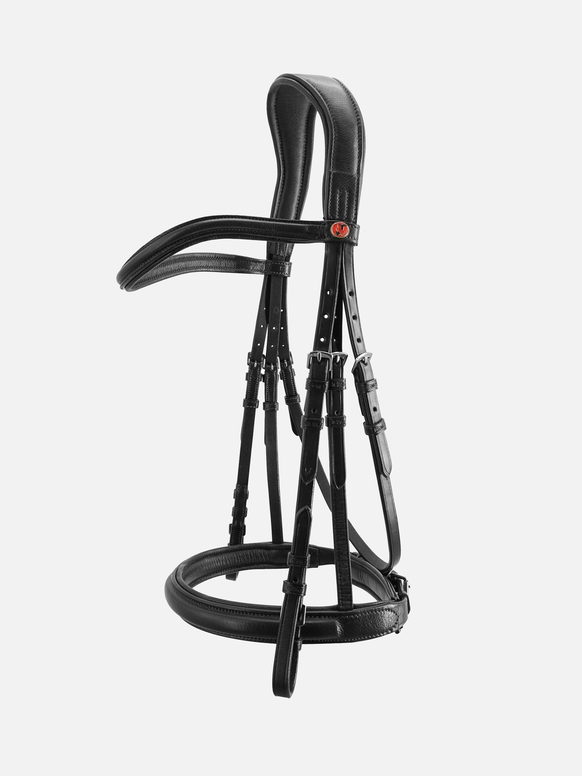 Trense Kieffer Ultrasoft® Sue in Schwarz mit bombiertem Lederstirnband