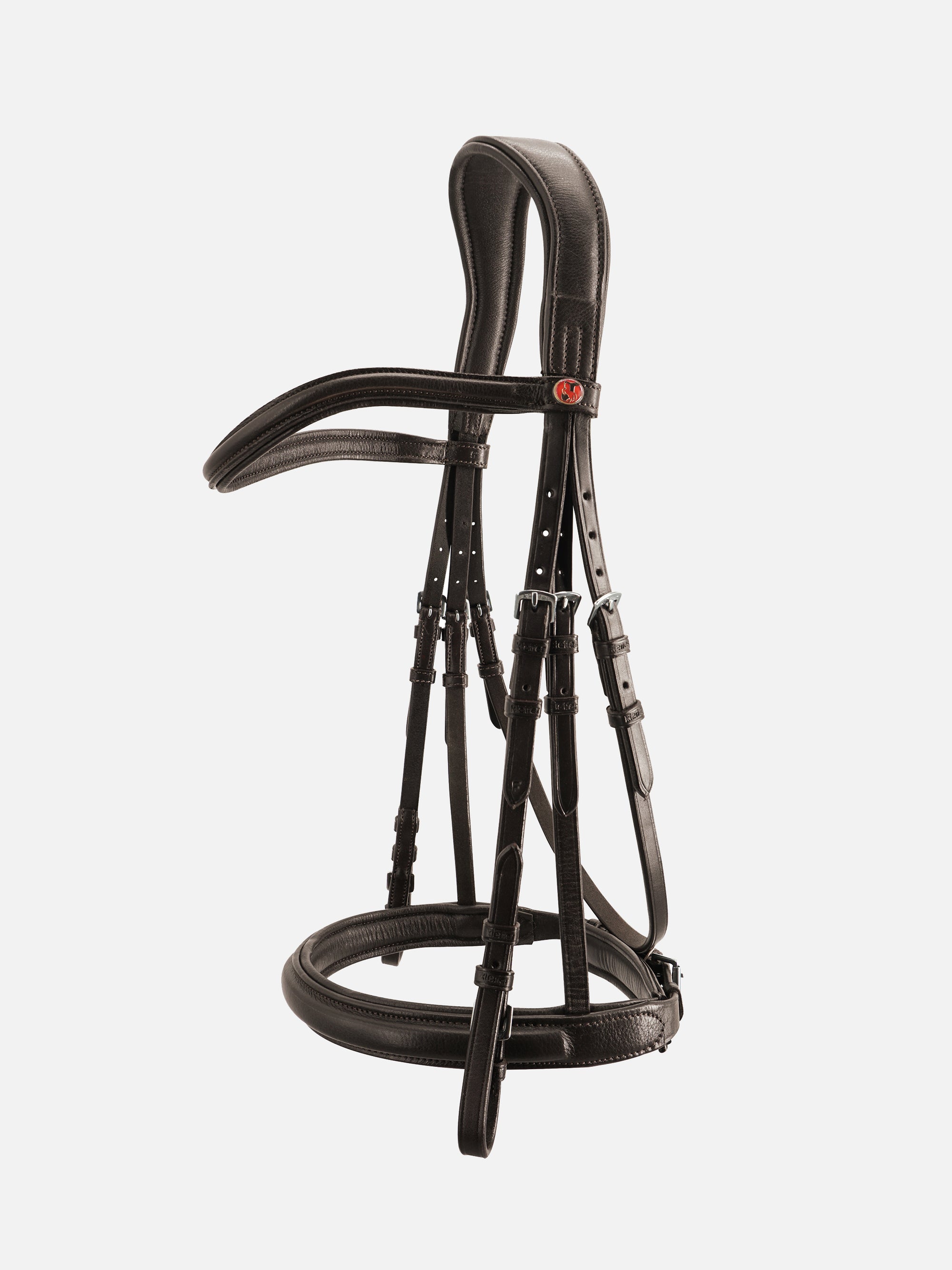 Trense Kieffer Ultrasoft® Sue in Braun mit bombiertem Lederstirnband