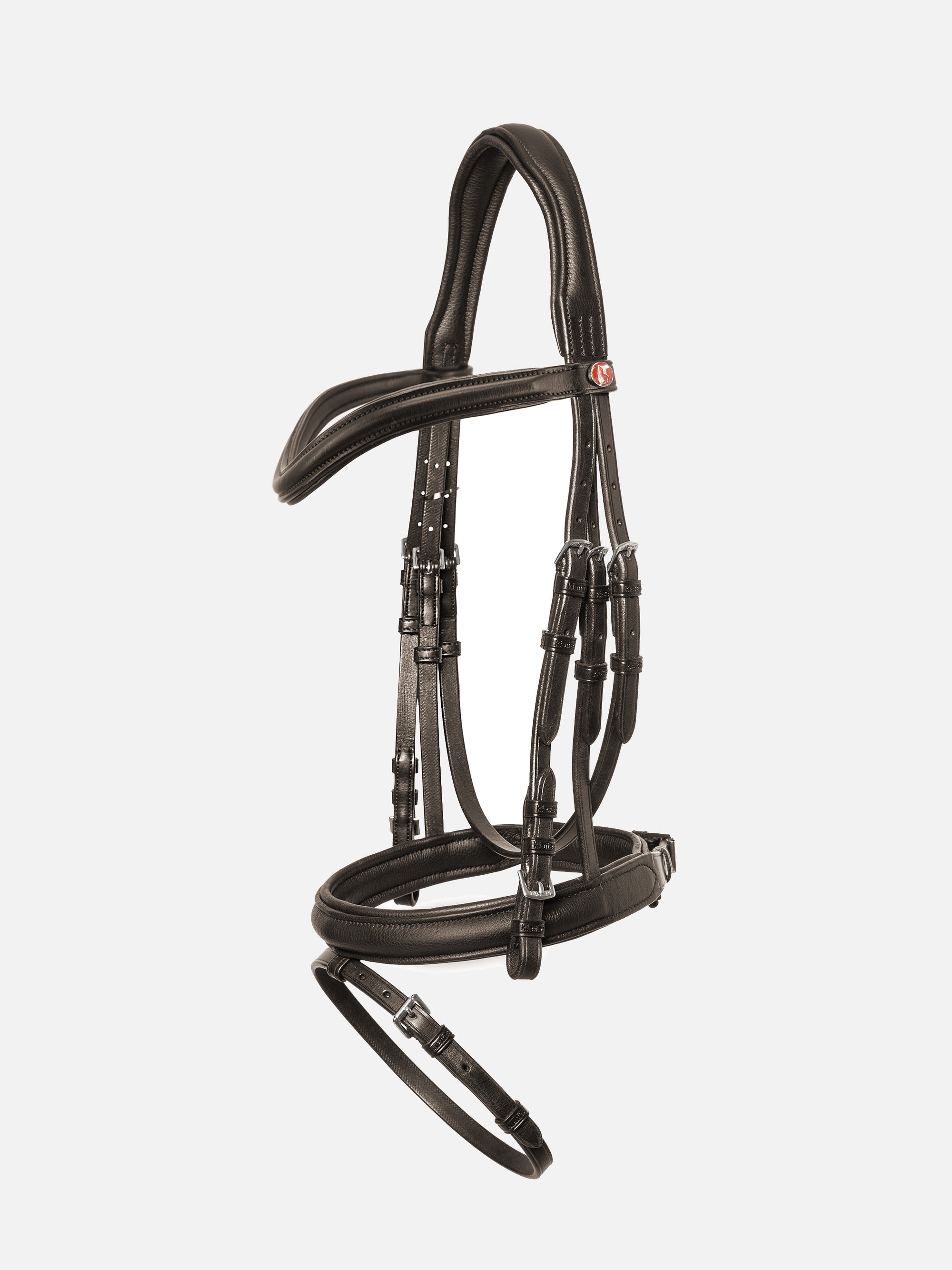 Trense Kieffer Ultrasoft® Haflinger in Braun mit Chrombeschlägen und bombiertem Stirnband