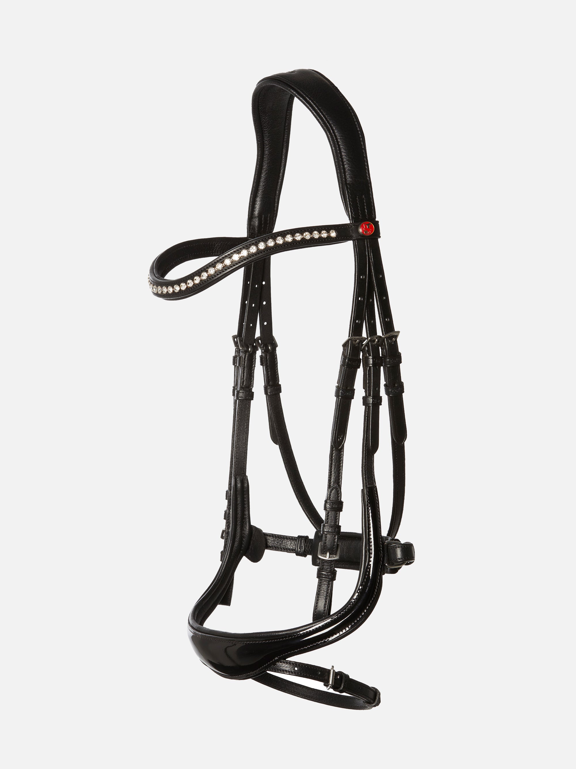 Trense Kieffer Ultrasoft® Amy Shine mit Lack in Schwarz mit Chrombeschlägen