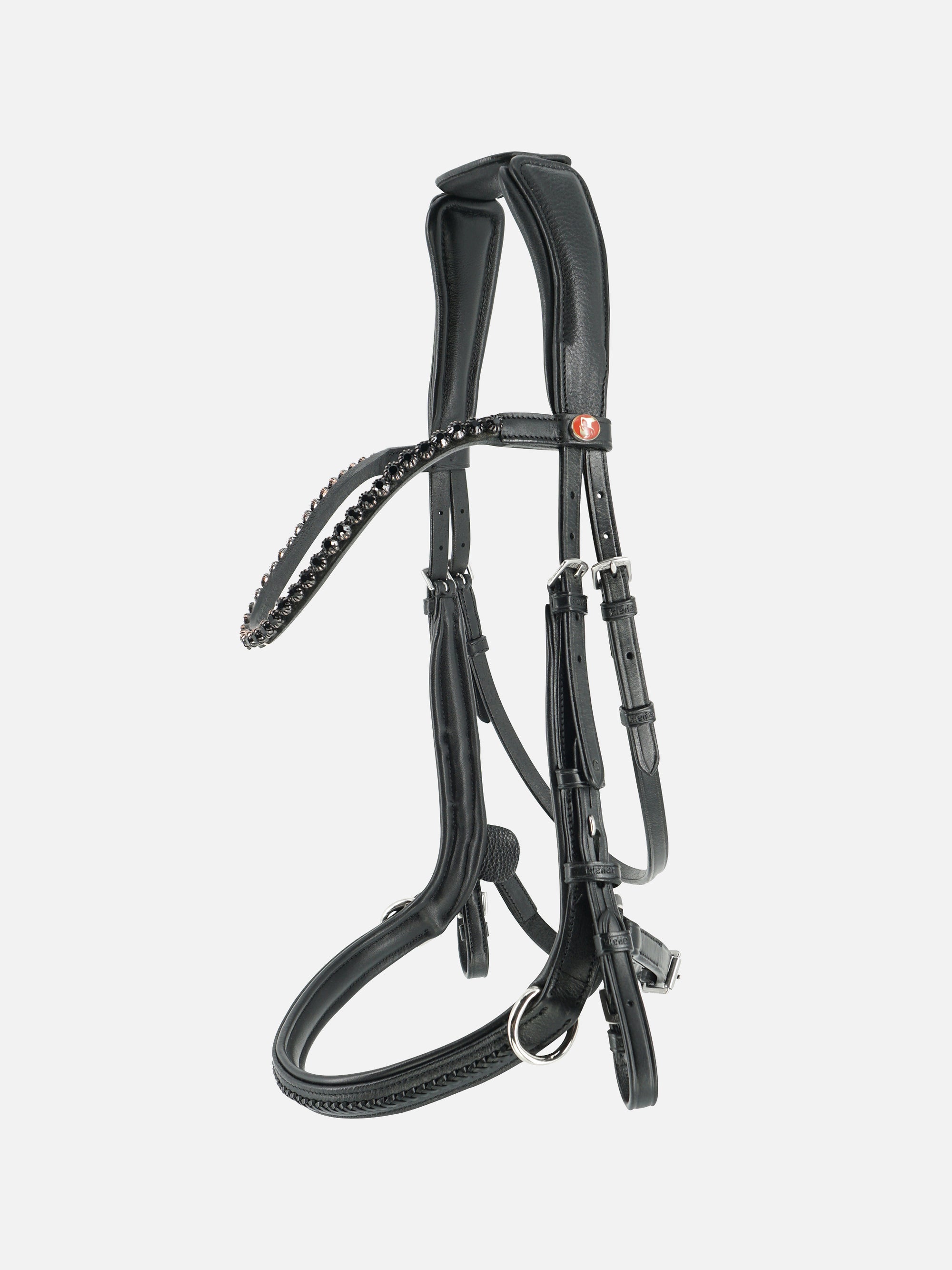 2-in1 Zaum Kieffer Ultrasoft® Ava als Trense mit eingeschnalltem Backenstück in Schwarz mit Chrombeschlägen