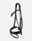 Trense Comfort Paris in Schwarz mit schwarzem Lack-Reithalfter und Chrombeschlägen
