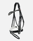 Trense Comfort Young Profi in Schwarz mit weißer Unterlegung und Chrombeschlägen