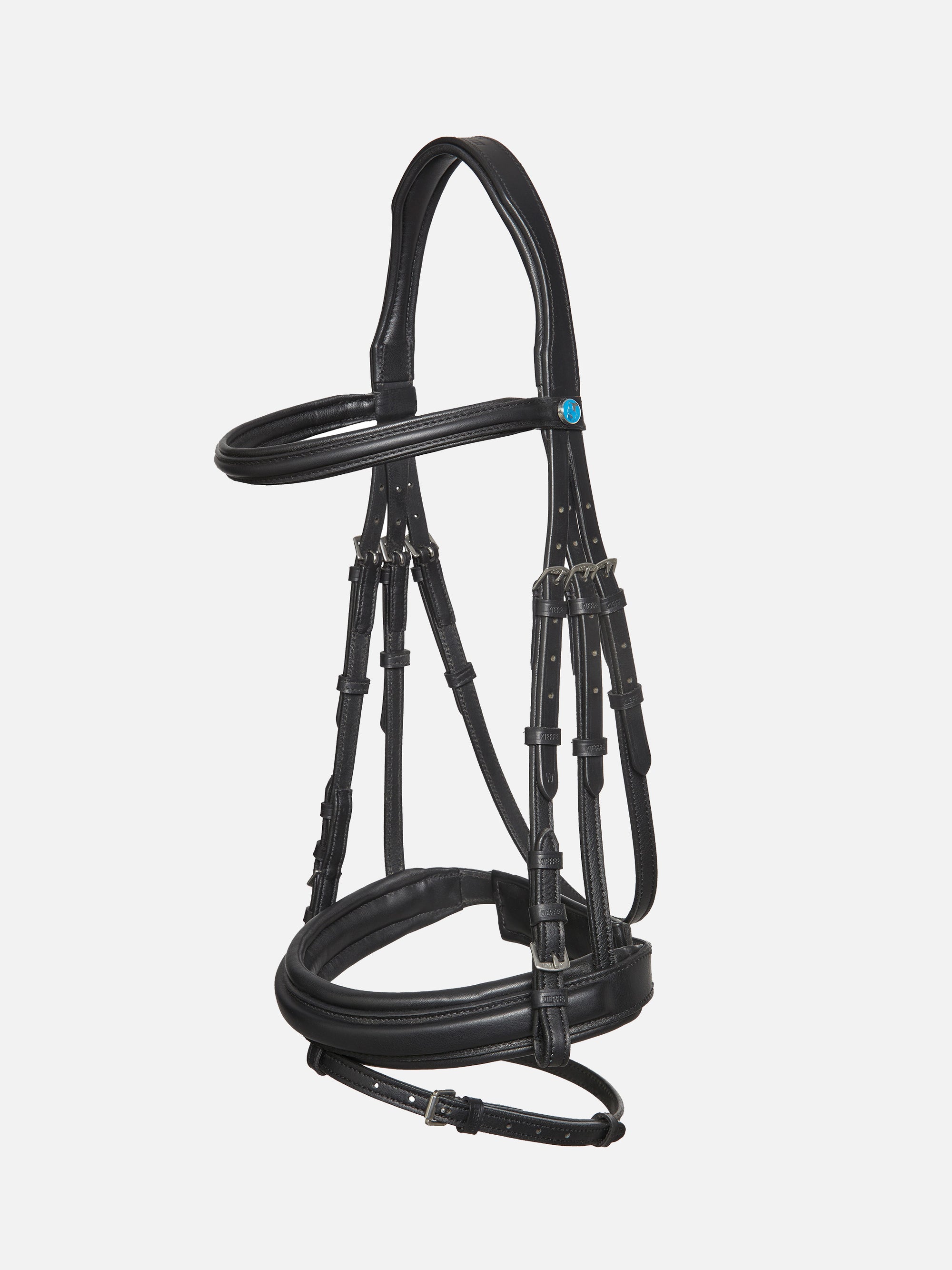 Trense Essentials Lara in Schwarz mit Chrombeschlägen und bombiertem Stirnband