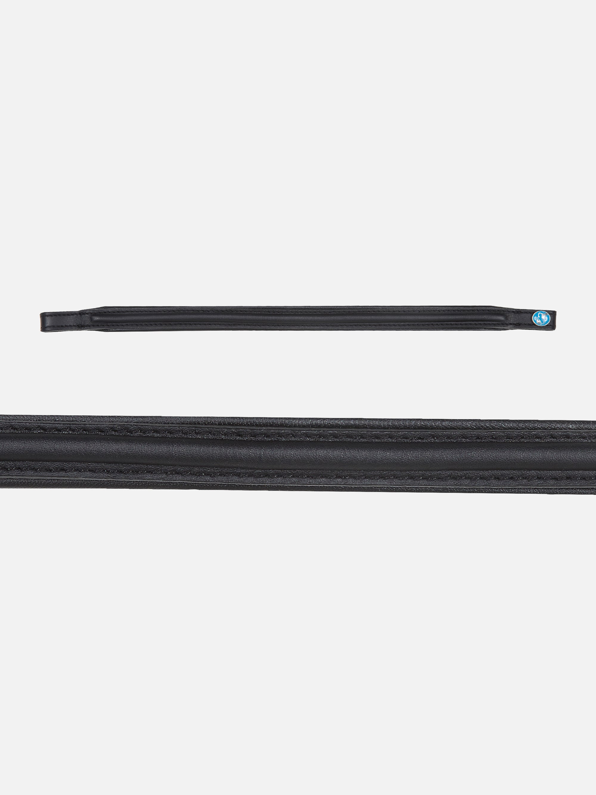 Detailfoto Trense Essentials Lara in Schwarz mit Chrombeschlägen: bombiertes Stirnband