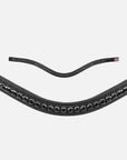 Detailfoto Trense Comfort Verona in Schwarz mit Chrombeschlägen: geschwungenes Stirnband mit schwarzen Swarovski® Kristallen