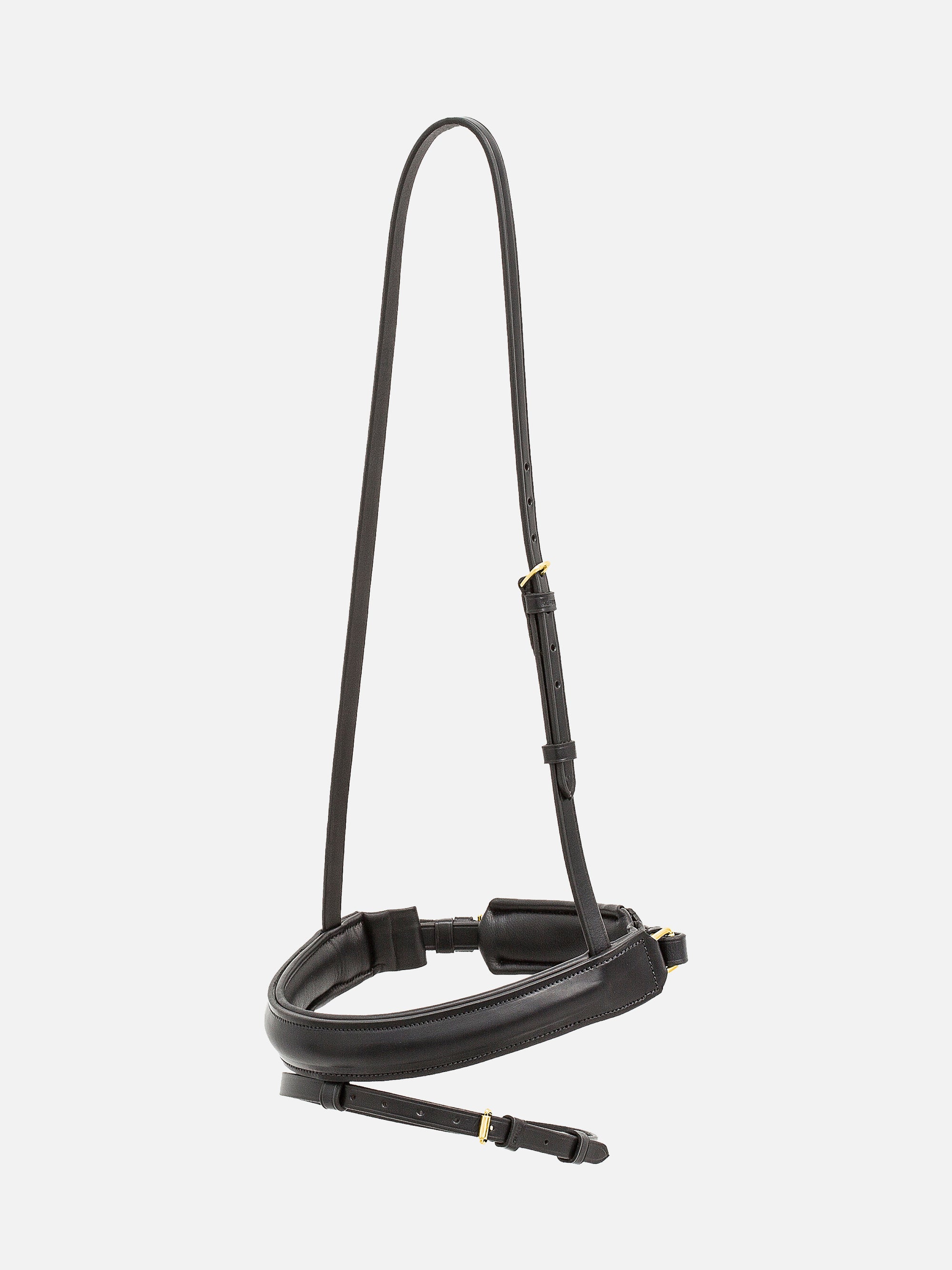 Schwedisches Reithalfter Madonna in Schwarz mit Messingbeschlägen