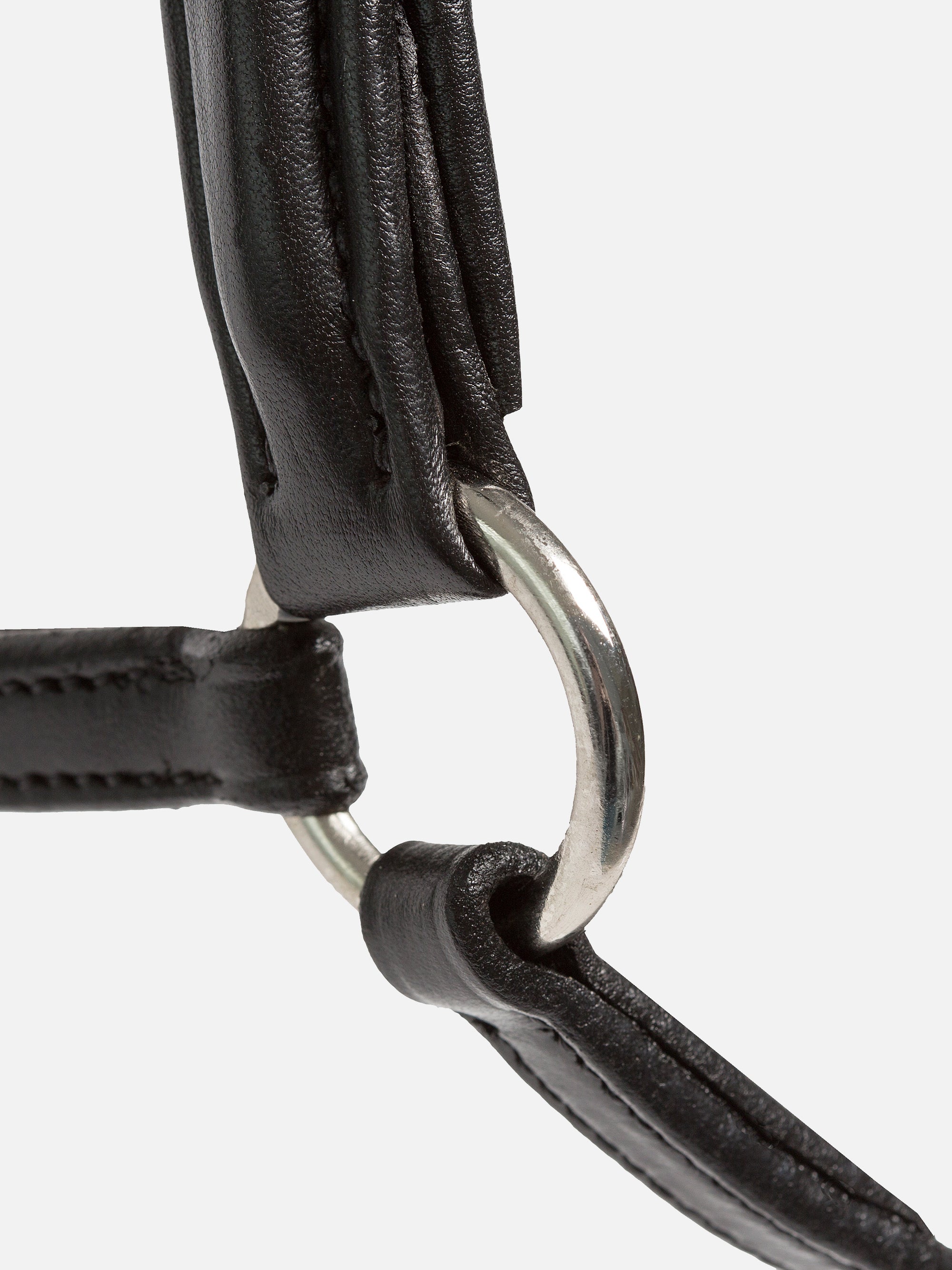 Detailfoto hannoveranisches Reithalfter Kieffer Ultrasoft® in Schwarz mit Chrombeschlägen