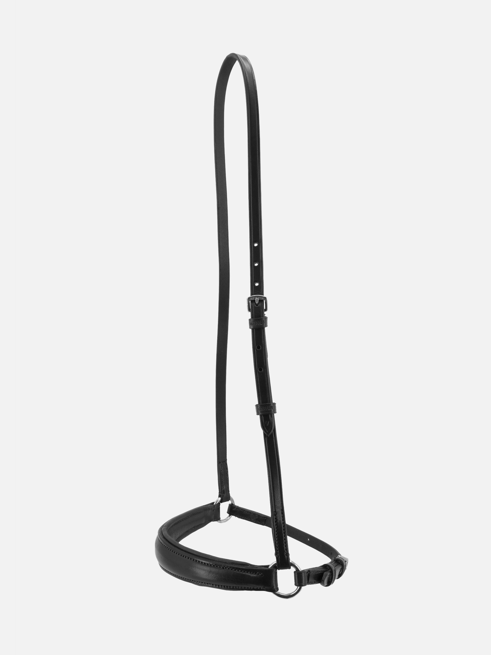 Hannoveranisches Reithalfter in Schwarz mit Chrombeschlägen