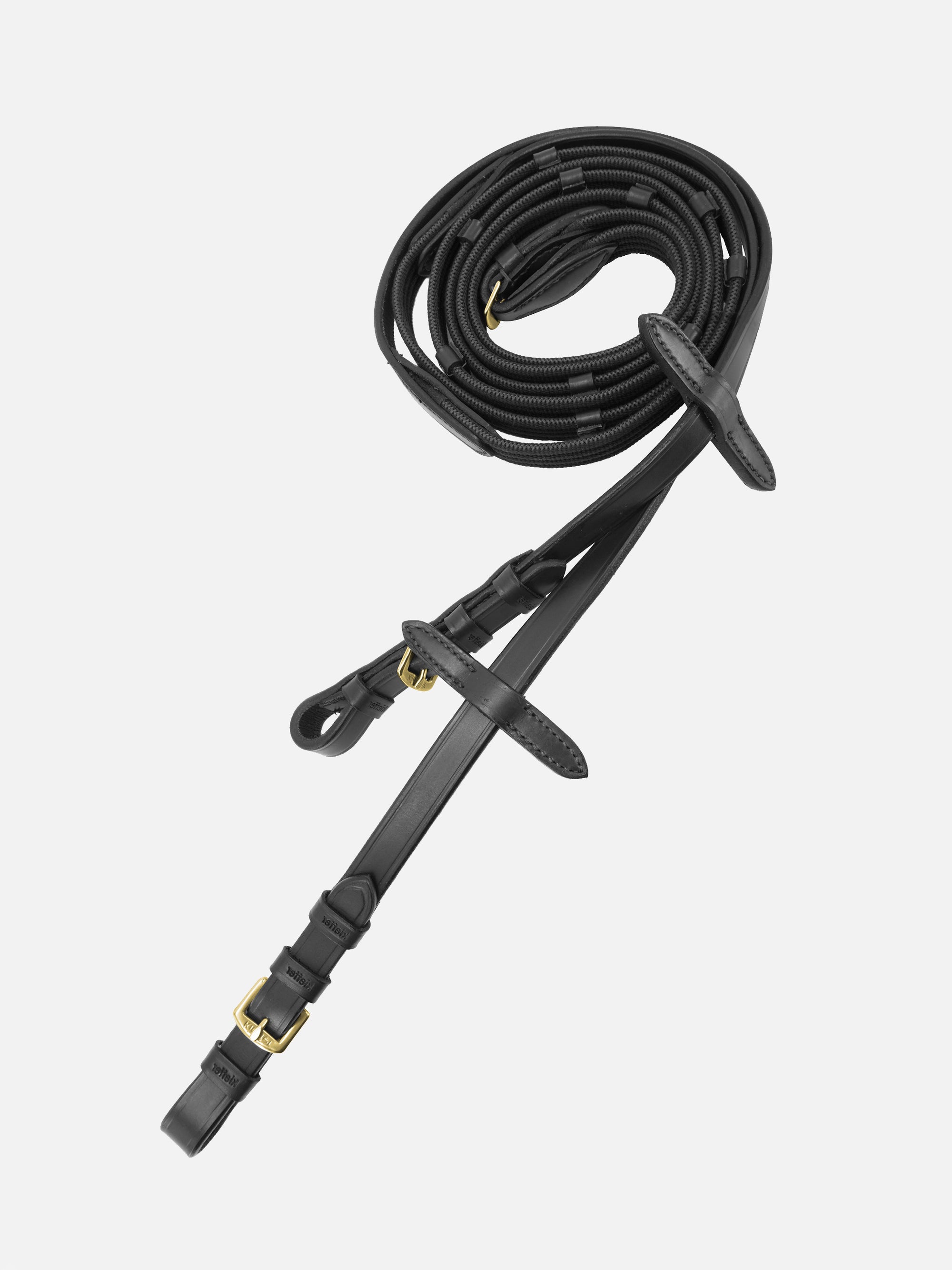 Gurtzügel Belinda in Schwarz mit Messingbeschlägen