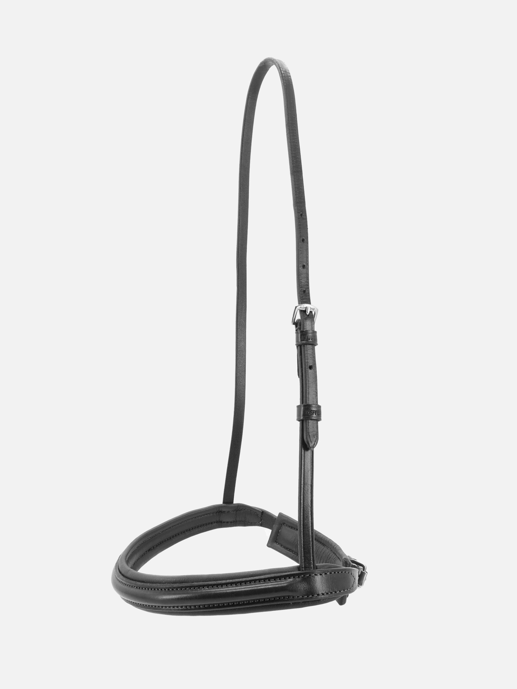 Englisches Kandaren-Reithalfter Anja Beran in Schwarz mit Chrombeschlägen