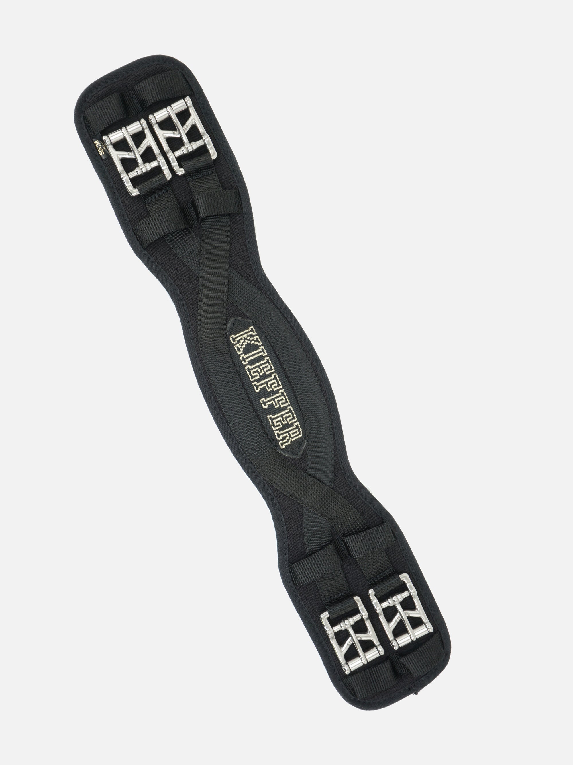 Kurzgurt Air-Tex ohne Elastik in Schwarz mit Rollschnallen