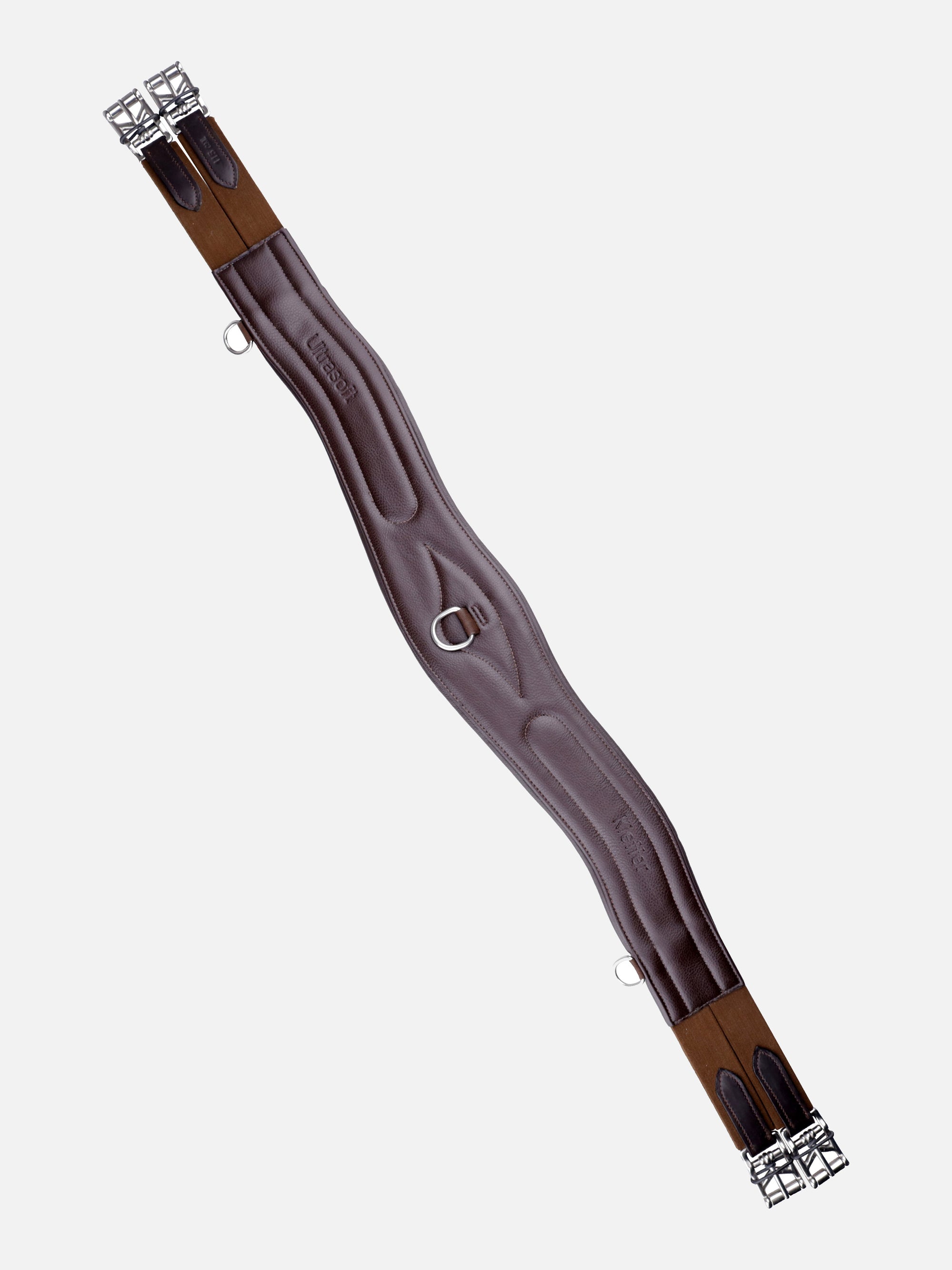 Leder-Langgurt Kieffer Ultrasoft® in Braun mit Rollschnallen und Elastomerband