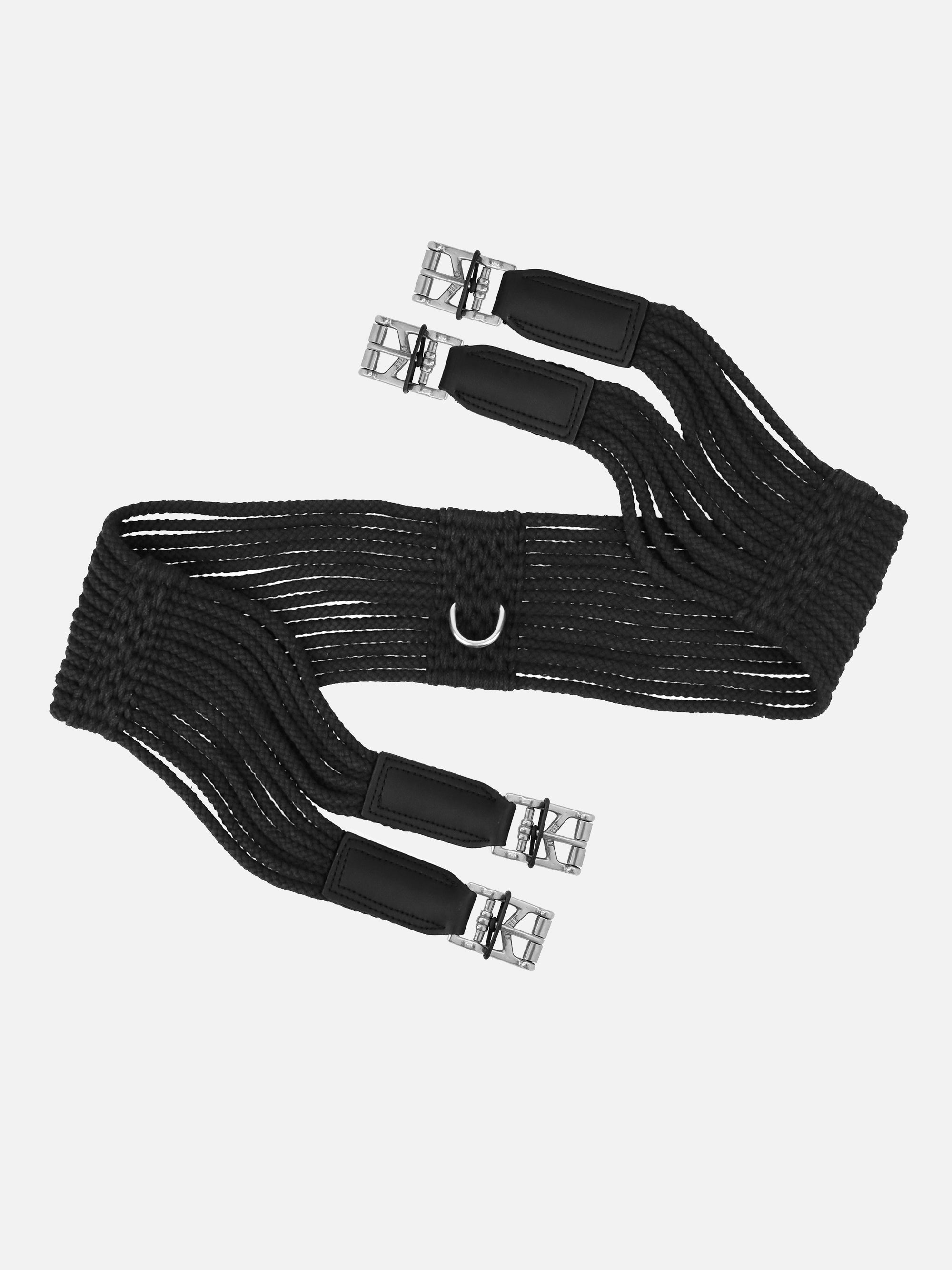 Langgurt Cotton Contour in Schwarz mit Rollschnallen und Elastomerband