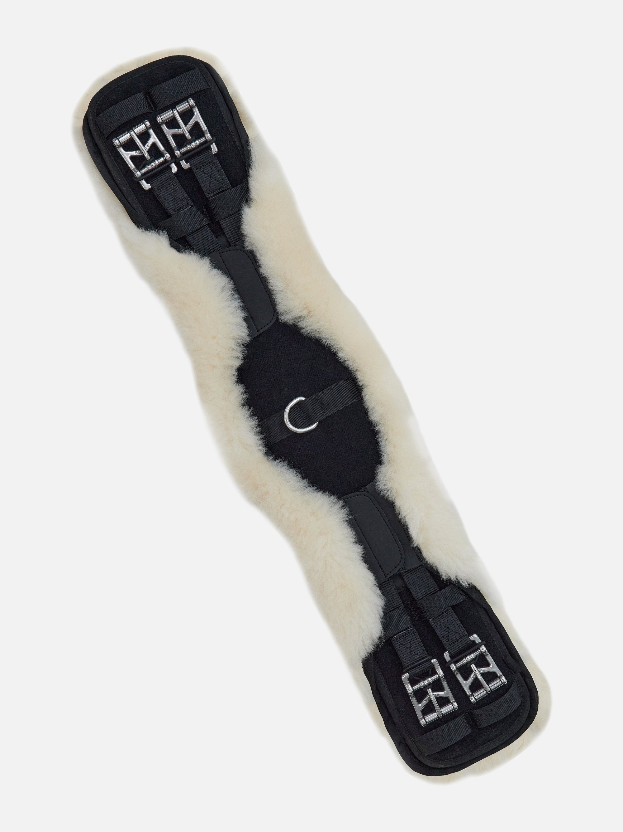 Kurzgurt Air-Tex Lambskin + in Schwarz mit abnehmbarer Echt-Lammfell-Unterlage, Rollschnallen und Elastomerband