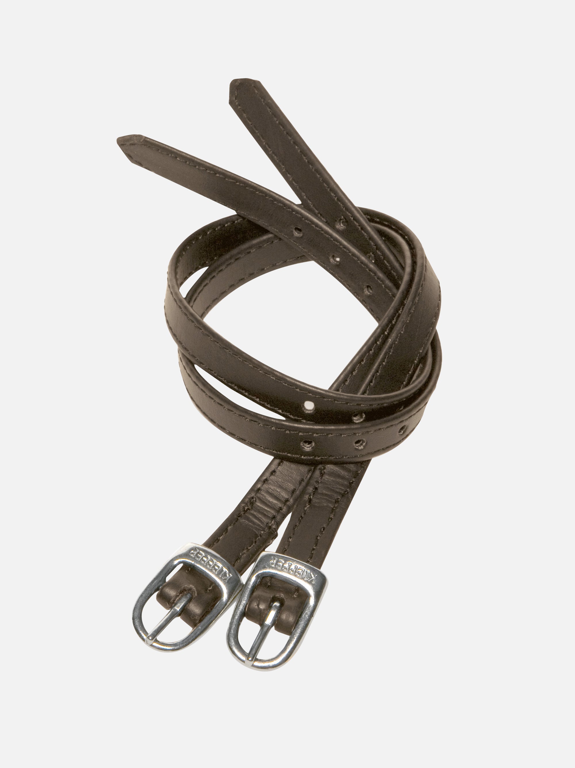 Sporenriemen in Braun aus antiallergenem Secu-Material  mit Chromschnallen