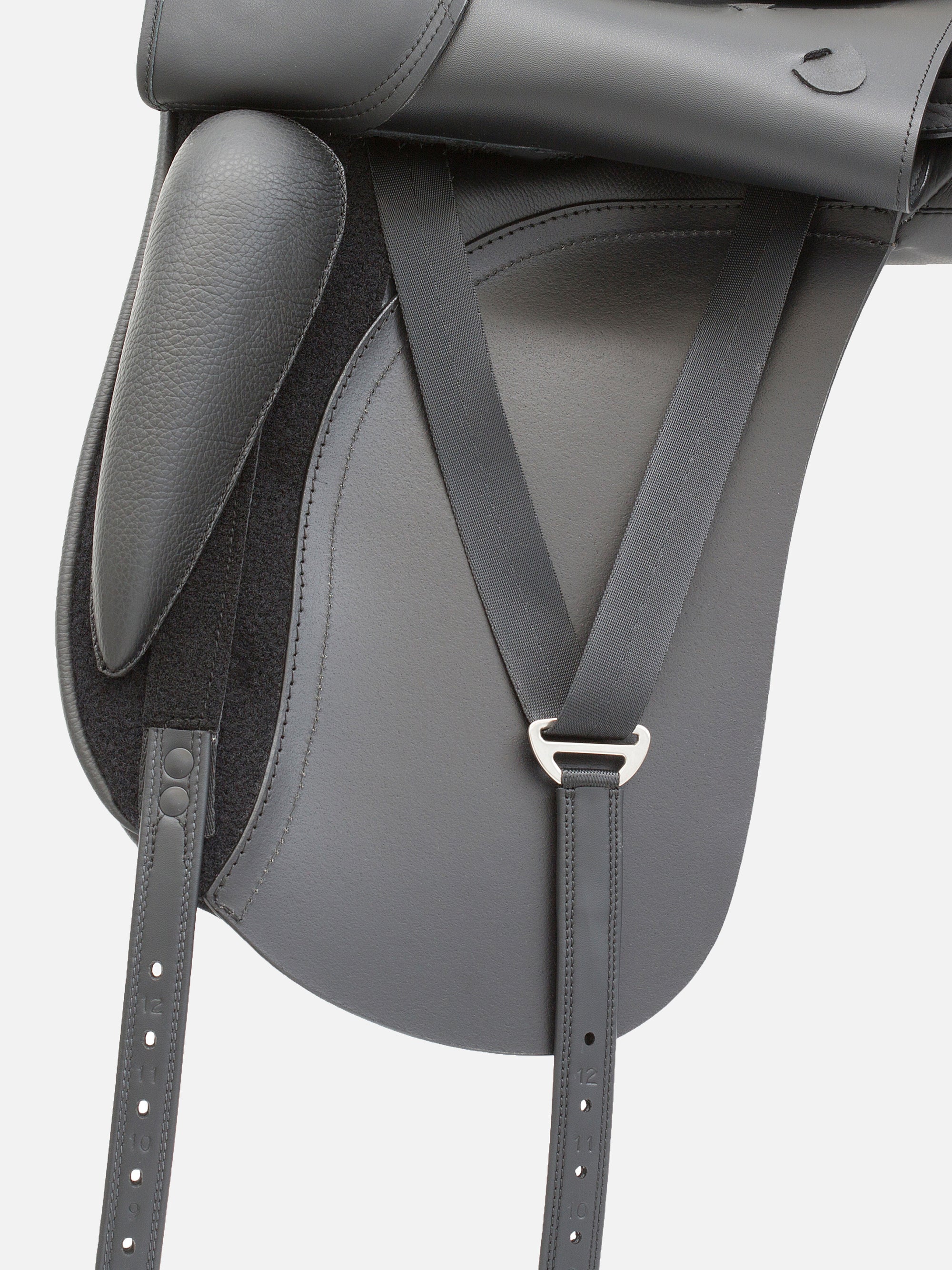 Blick unter das Sattelblatt von Dressursattel Passion Two mit Klettpausche