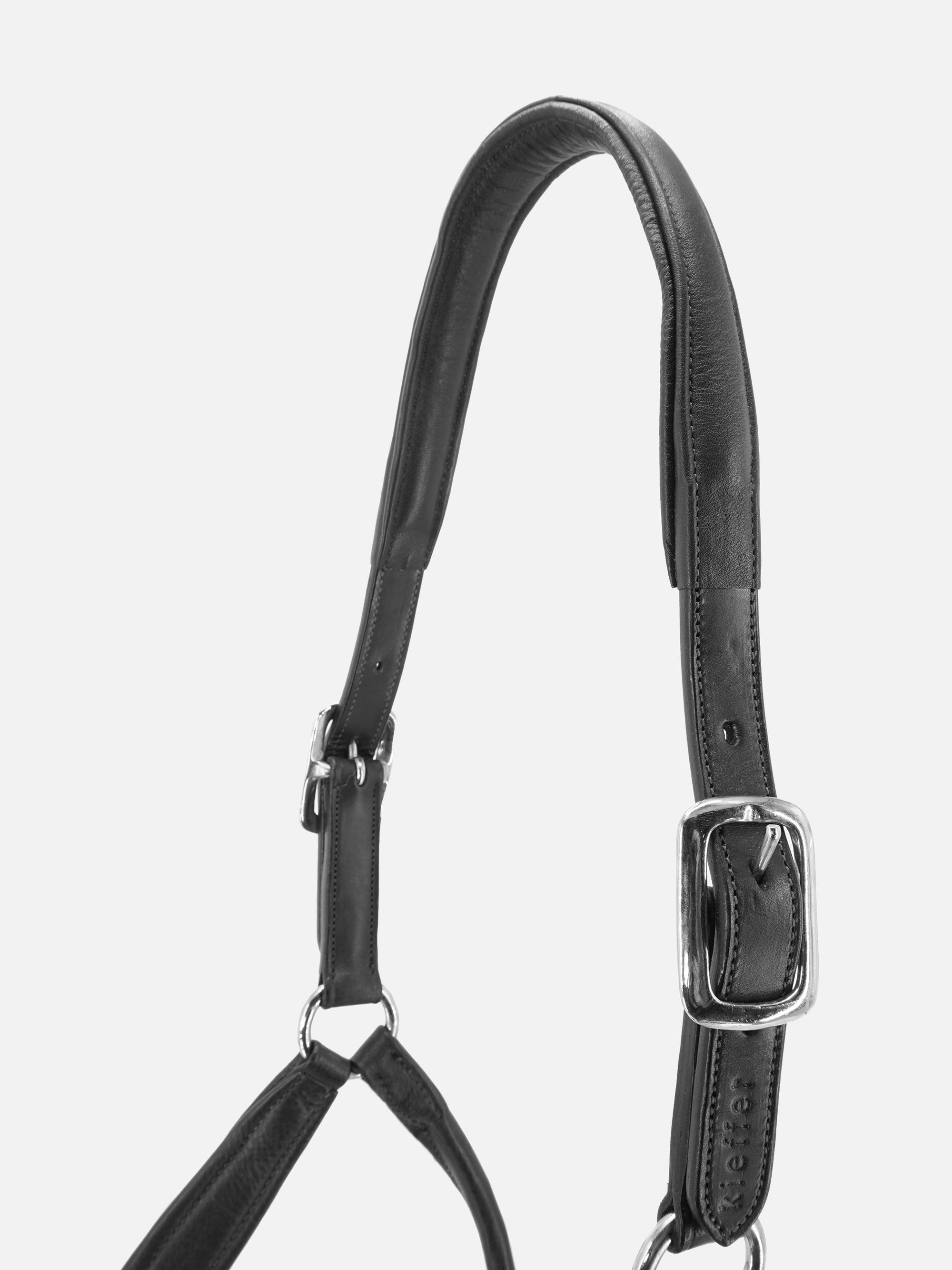 Detailfoto Leder-Stallhalfter Kieffer Ultrasoft® in Schwarz: Kopfstück