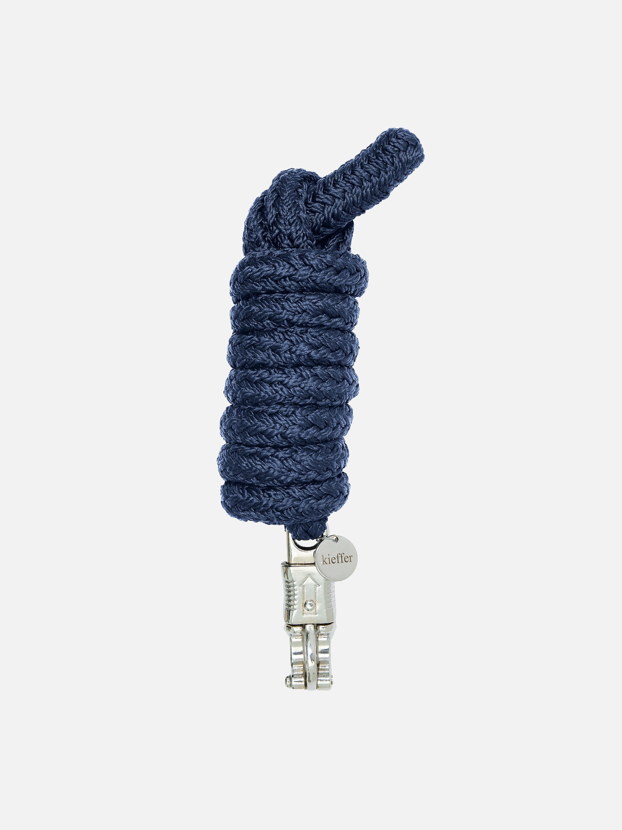 Führstrick Satin Shine in Blau mit chromfarbenem Panikhaken