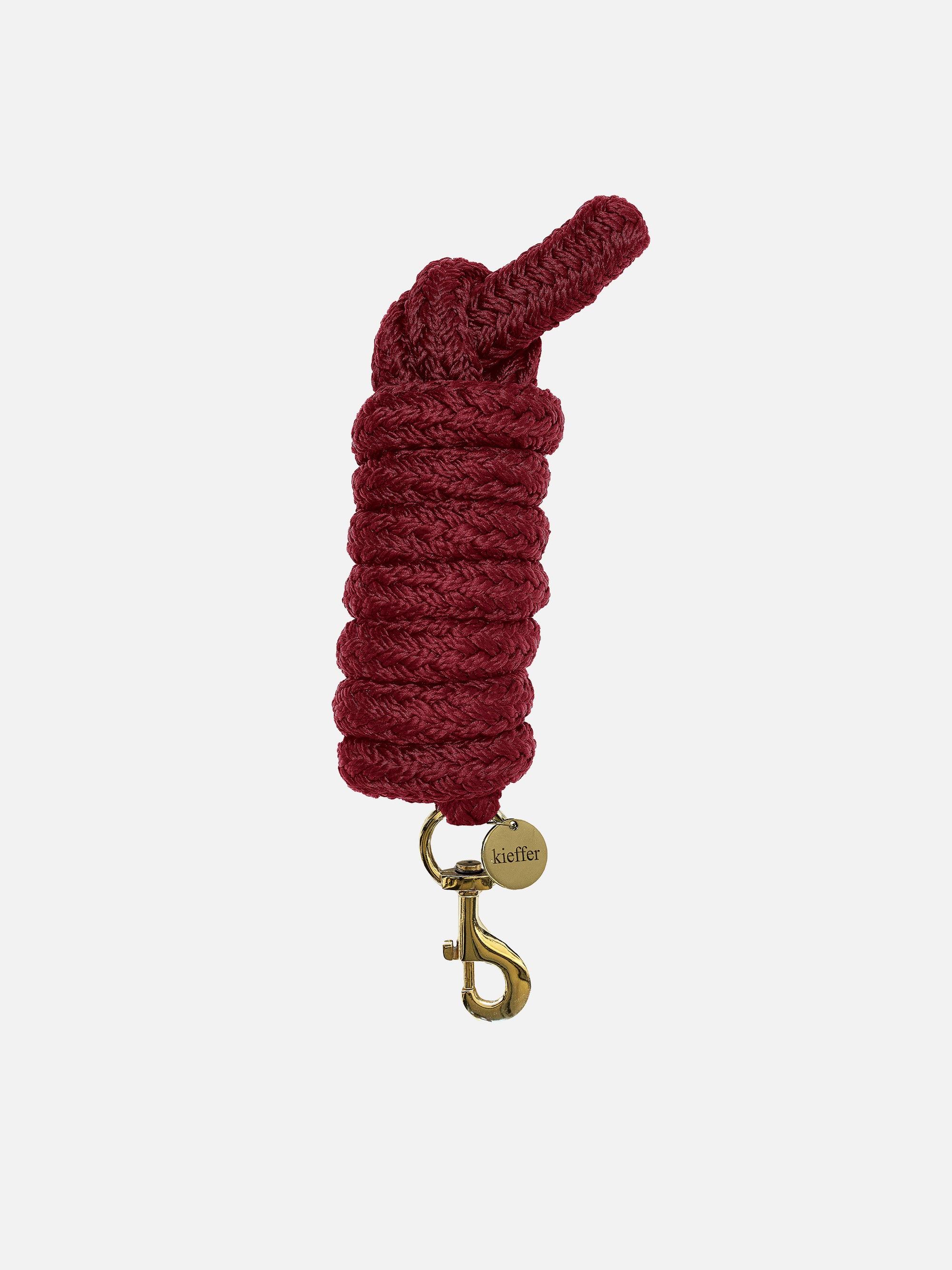 Führstrick Satin Shine in Burgund mit messingfarbenem Karabiner