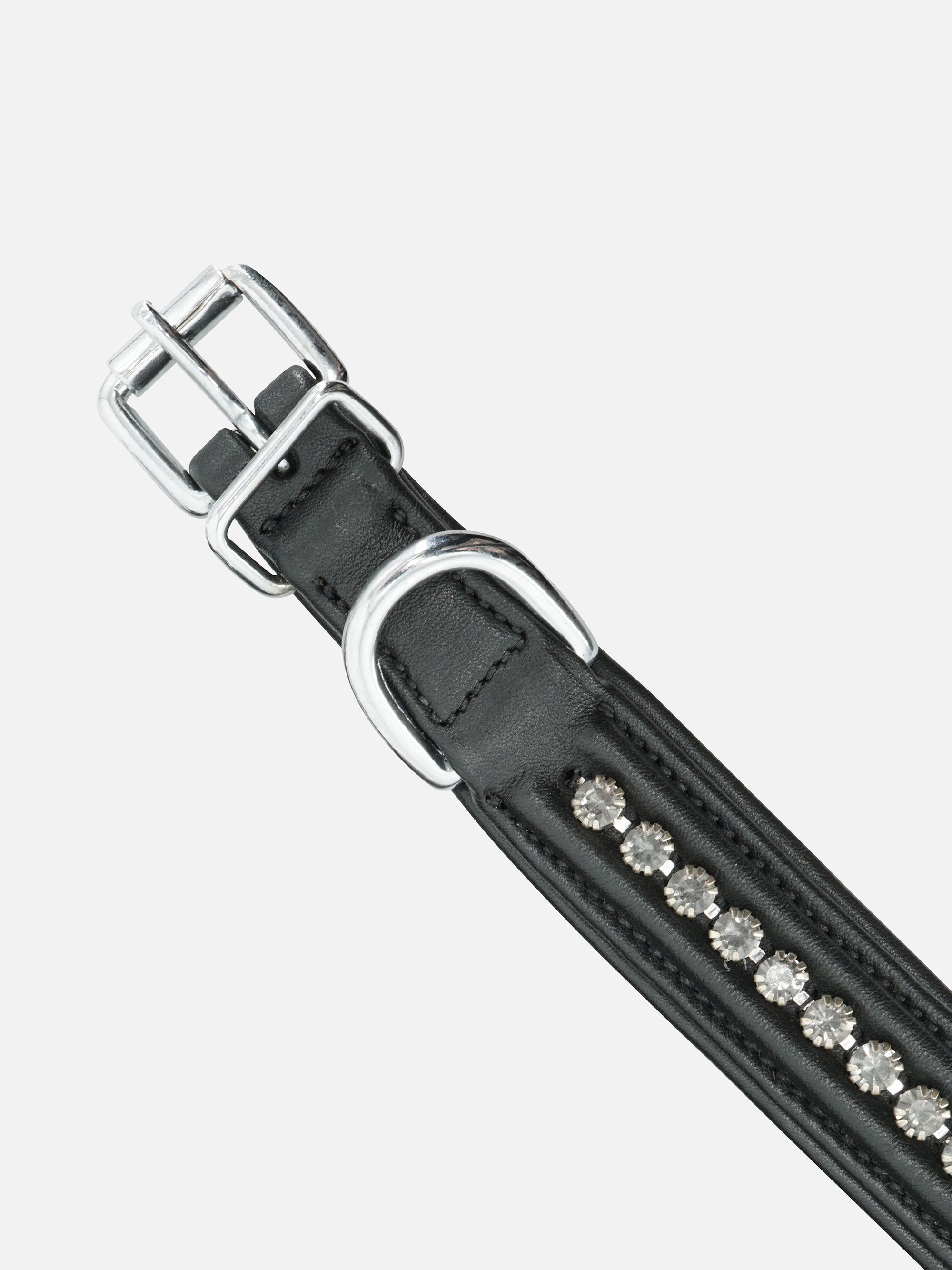 Detailfoto vom Verschluß des Hundehalsbands Kieffer Ultrasoft® Fashion in Schwarz mit grauen Kristallen
