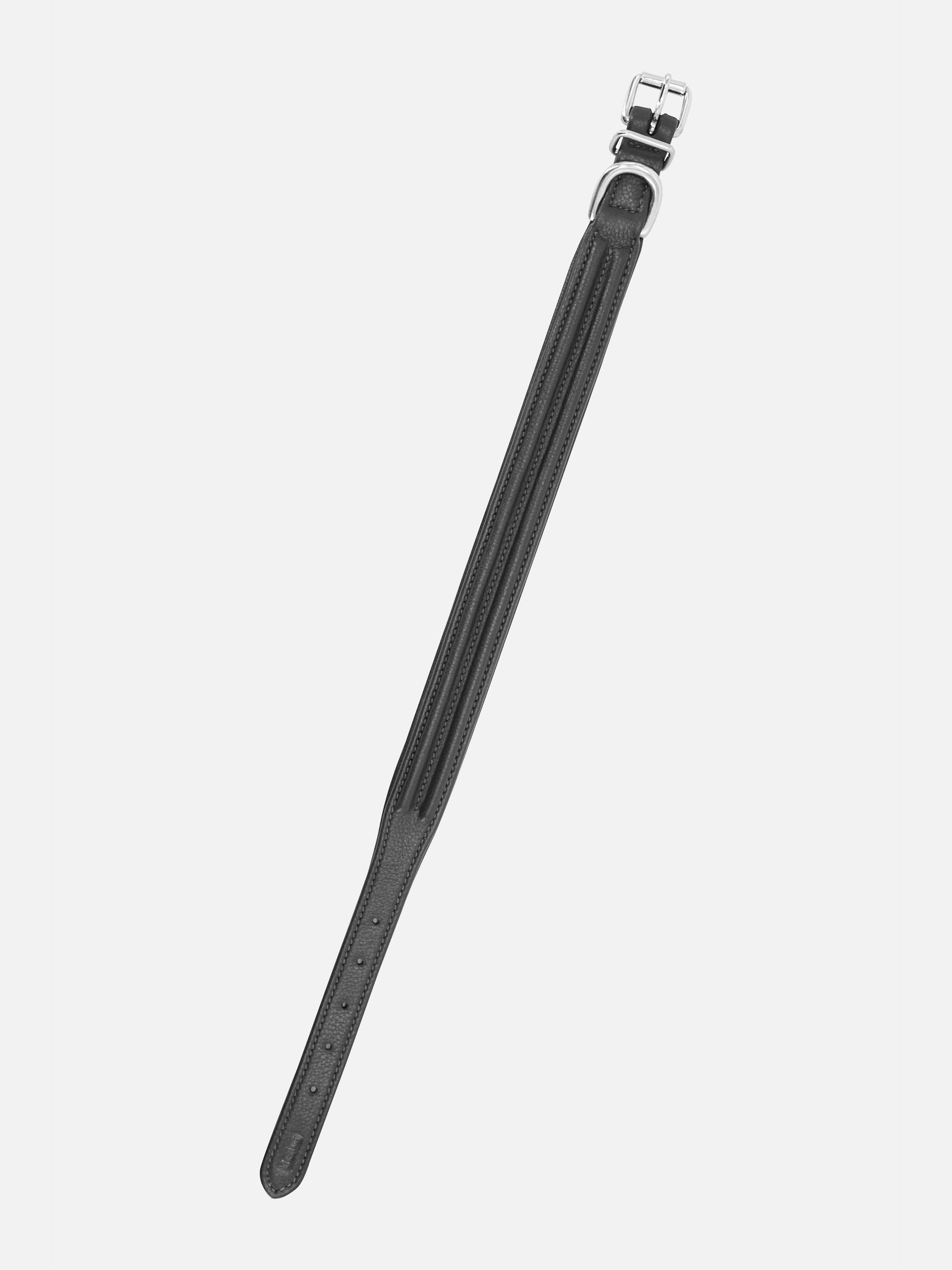 Gesamtansicht Hundehalsband Kieffer Ultrasoft® Fashion in Schwarz in schlichter, bombierter Ausführung 