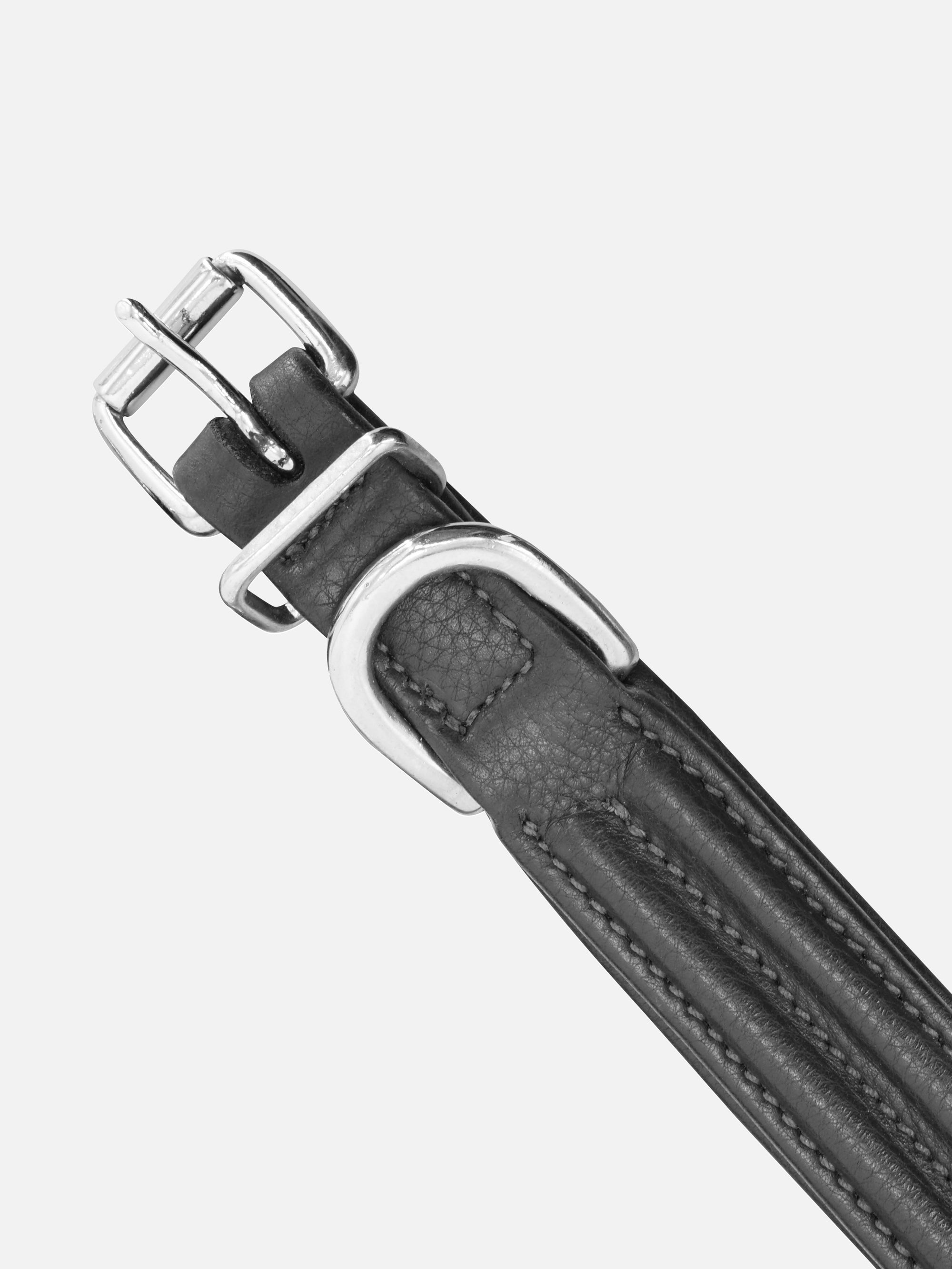 Detailfoto vom Verschluß des Hundehalsbands Kieffer Ultrasoft® Fashion in Schwarz in schlichter, bombierter Ausführung 