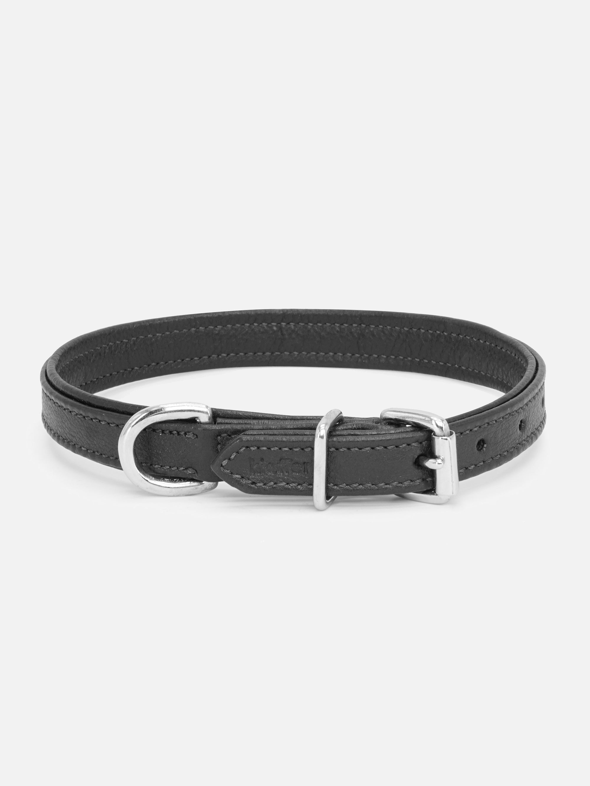 Rückansicht schlichtes Hundehalsband Kieffer Ultrasoft® in Schwarz