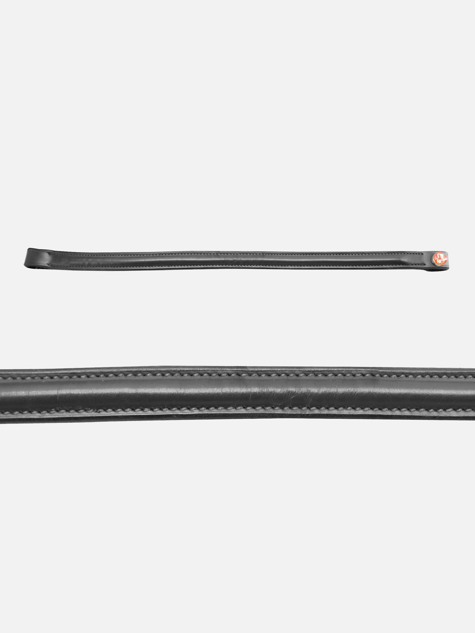 Detailfoto vom Stirnband der Kandare Anja Beran in Schwarz