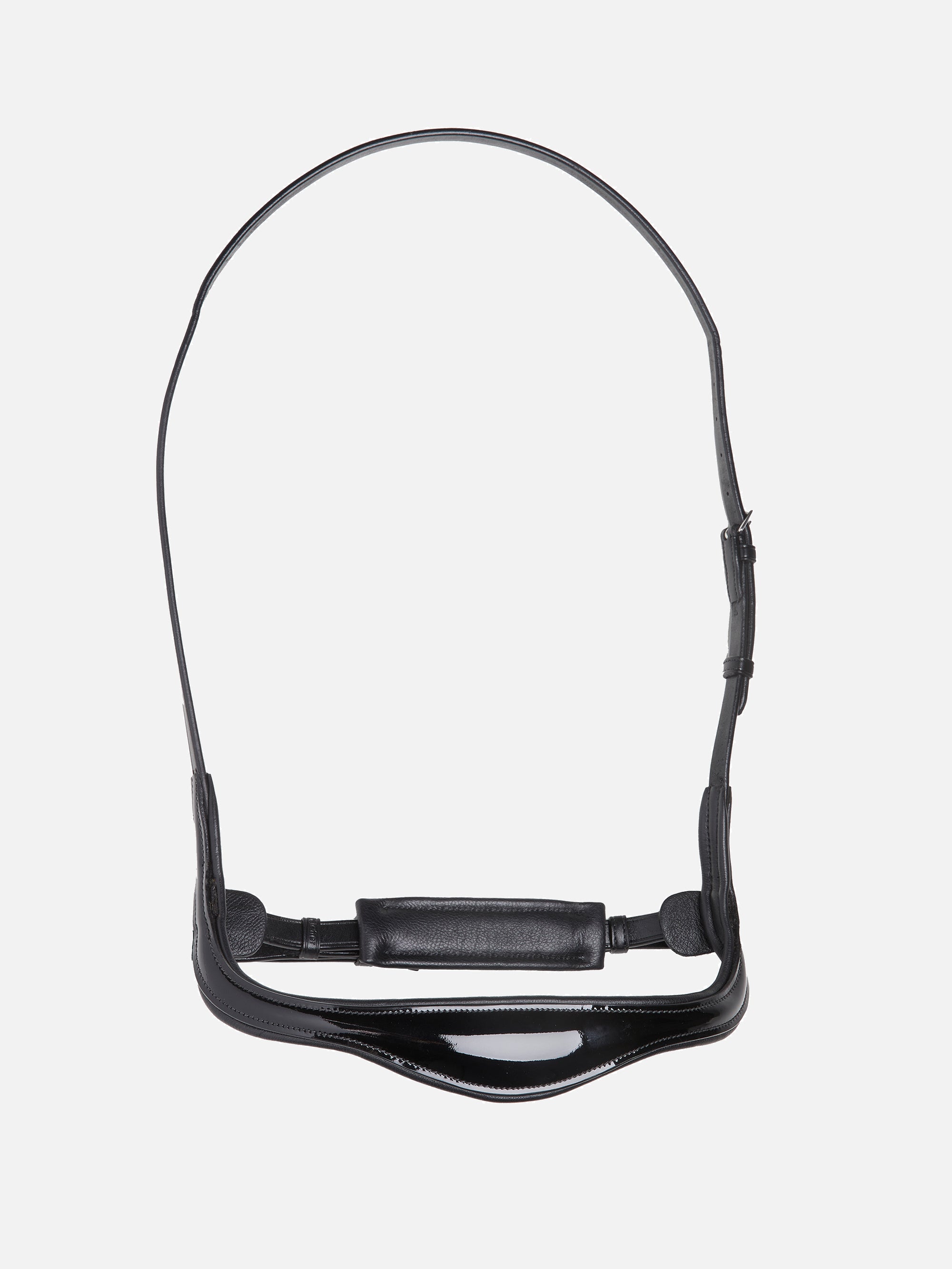 Schwedisches Kandaren-Reithalfter Kieffer Ultrasoft® Amy mit Lack in Schwarz mit Chrombeschlägen