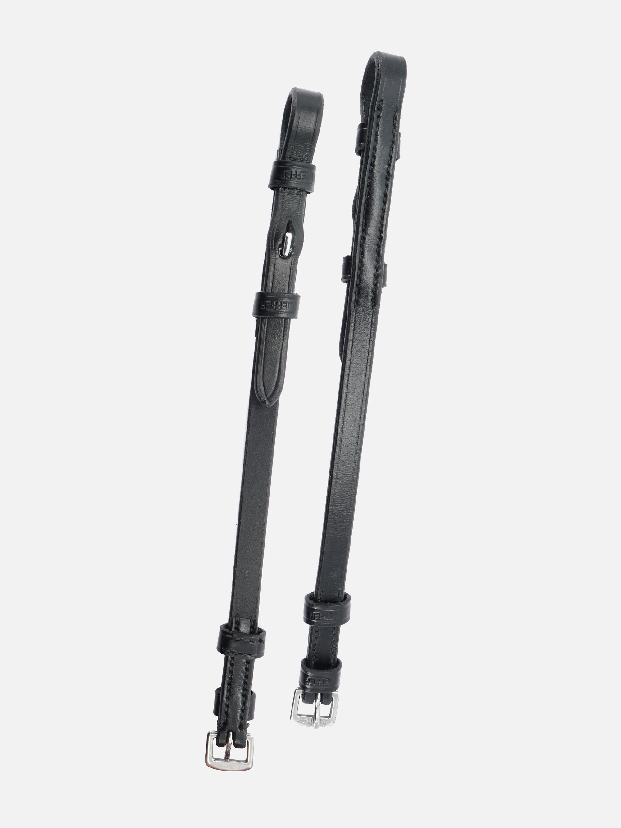 Kandaren-Backenstück Paris mit Schnalle für Trensengebiss in Schwarz mit Chrombeschlägen