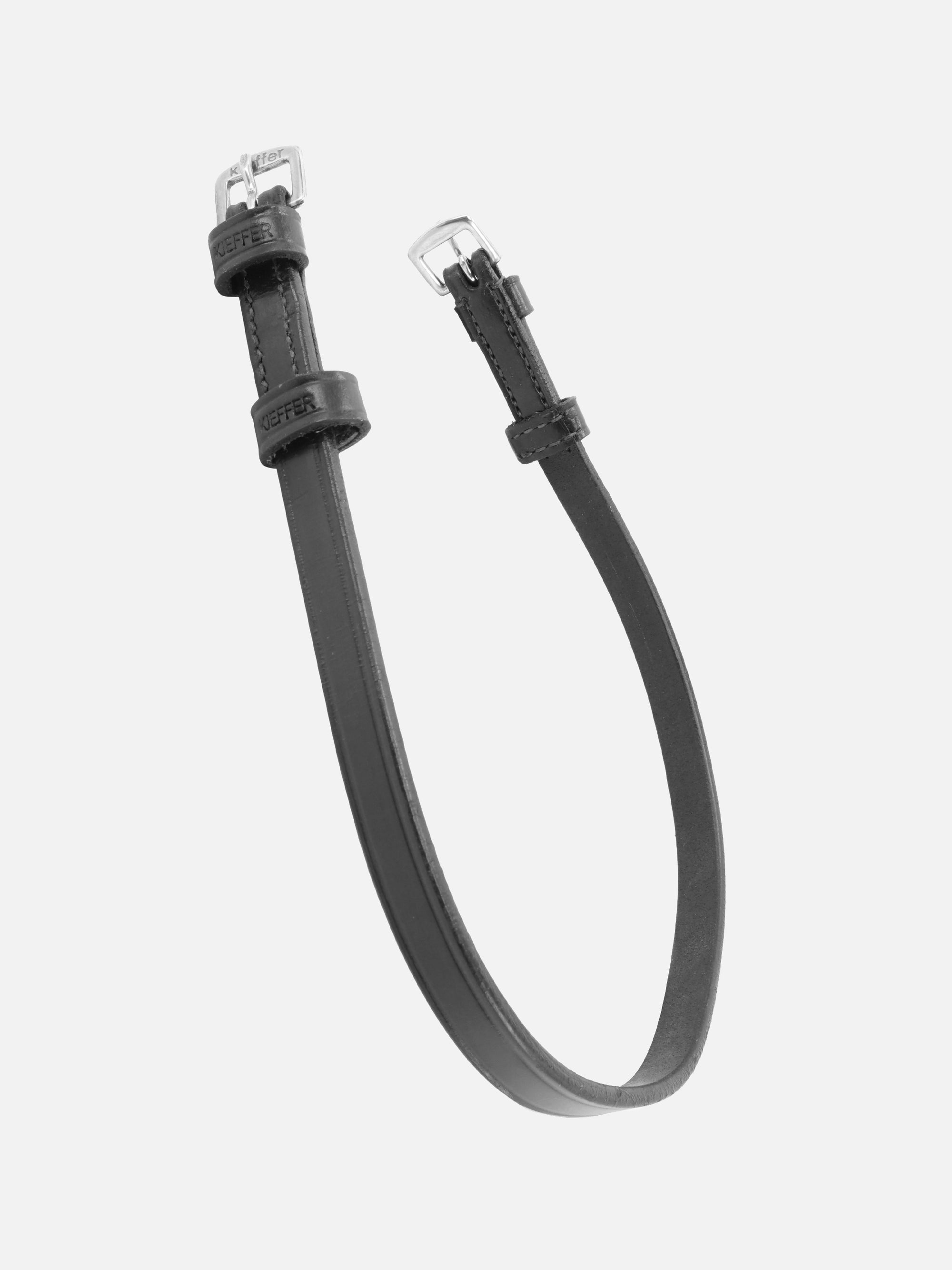 Kandaren-Kehlriemen Anja Beran in Schwarz mit Chrombeschlägen