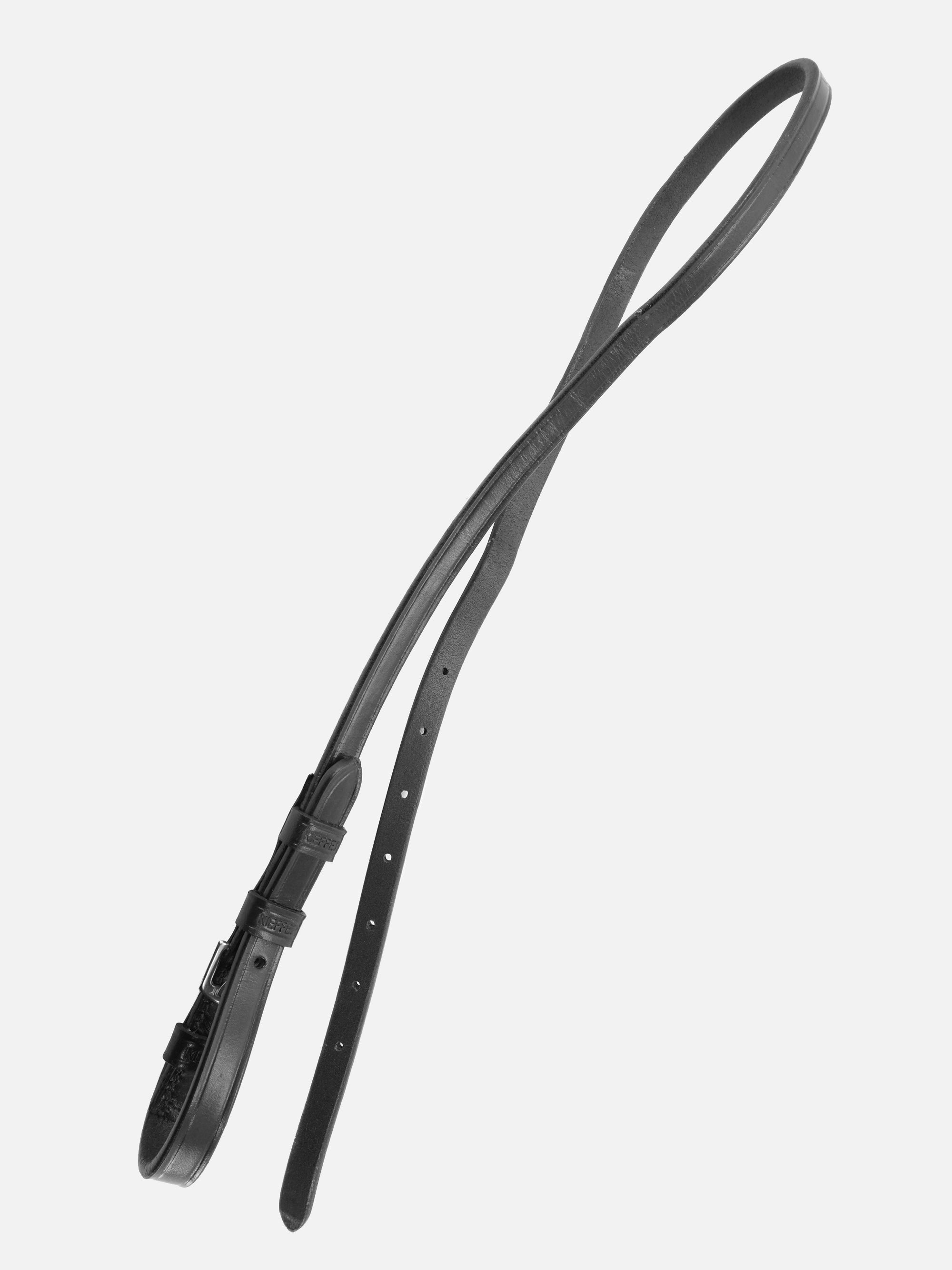 Kandaren-Backenstück Anja Beran mit Strippe für Trensengebiss in Schwarz mit Chrombeschlägen