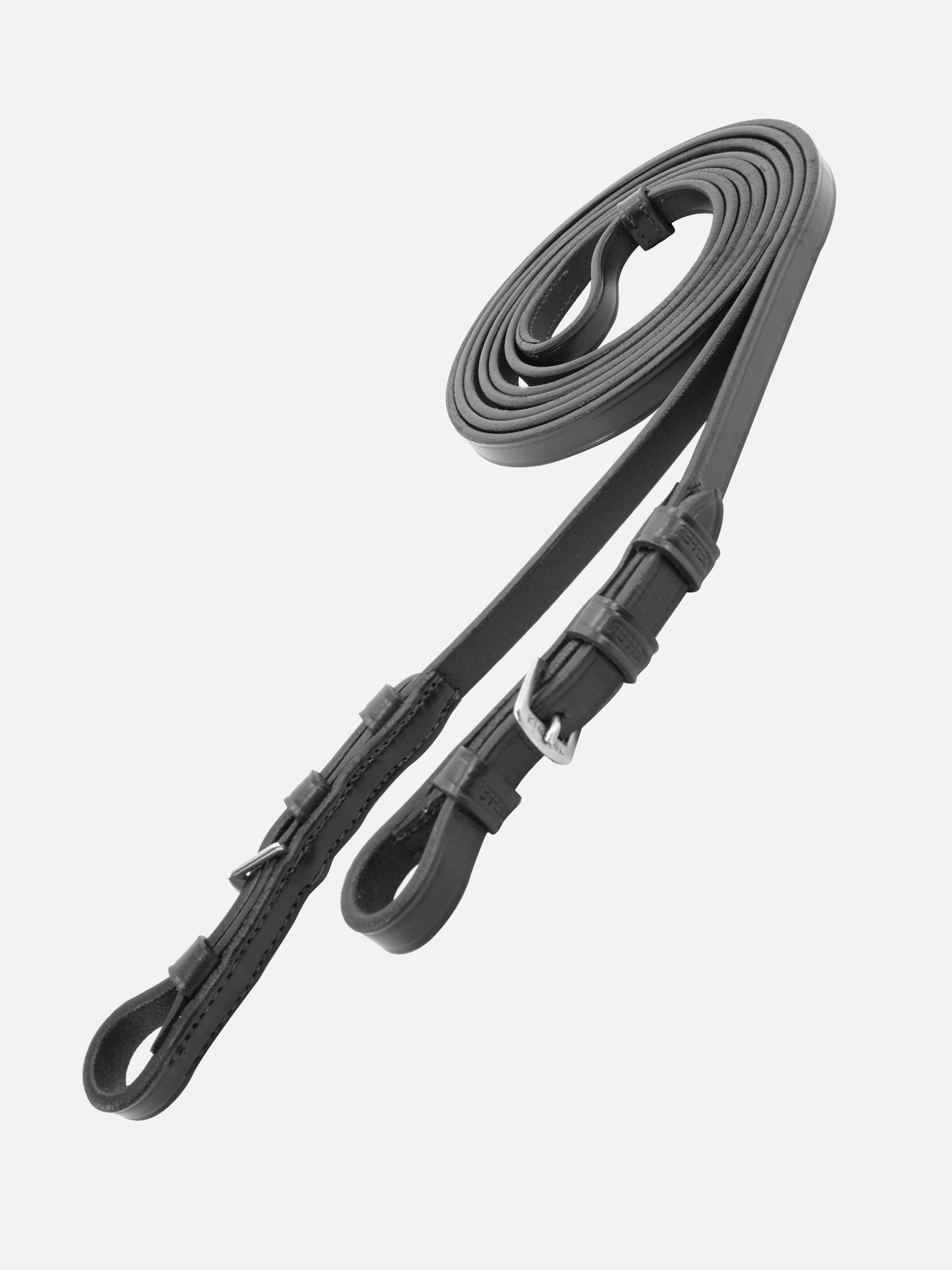 Kandaren-Zügel Anja Beran in Schwarz mit Chrombeschlägen