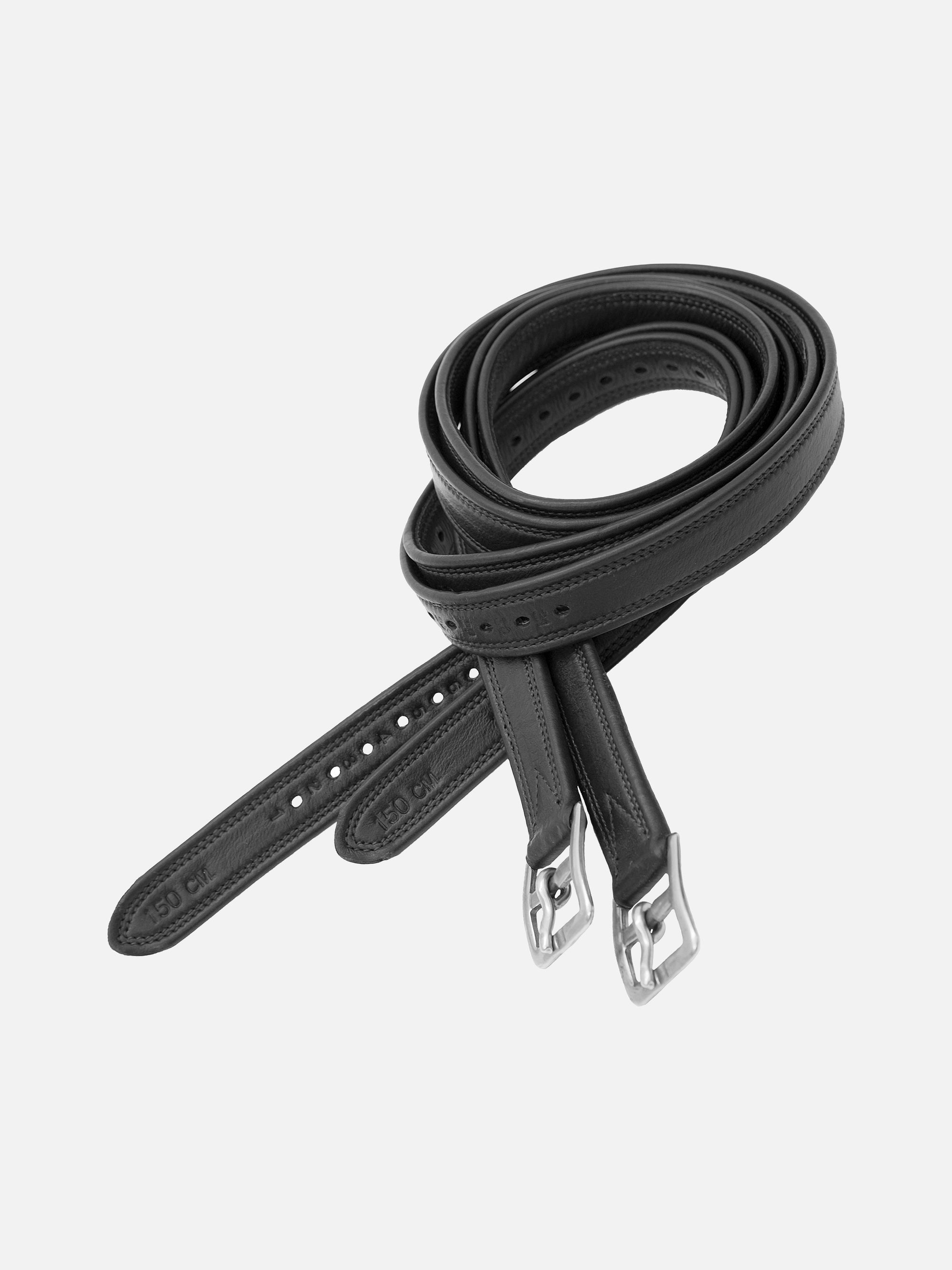 Steigbügelriemen Elefant Soft II in Schwarz mit Chrombeschlägen