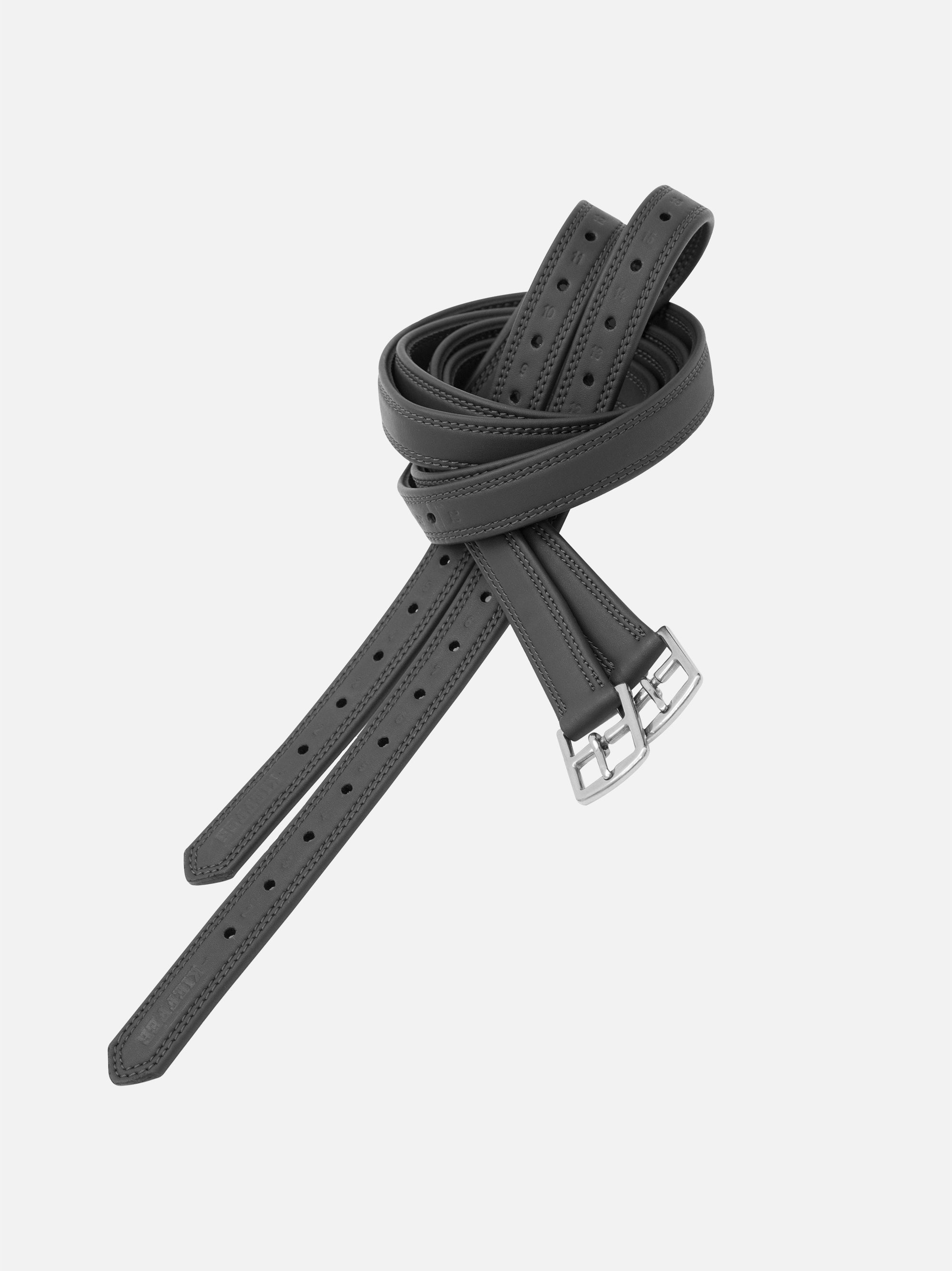 Steigbügelriemen Gladiator aus antiallergenem Secu-Material in Schwarz, 25 mm breit