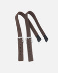 Monosteigbügelriemen aus Veloursleder in Braun