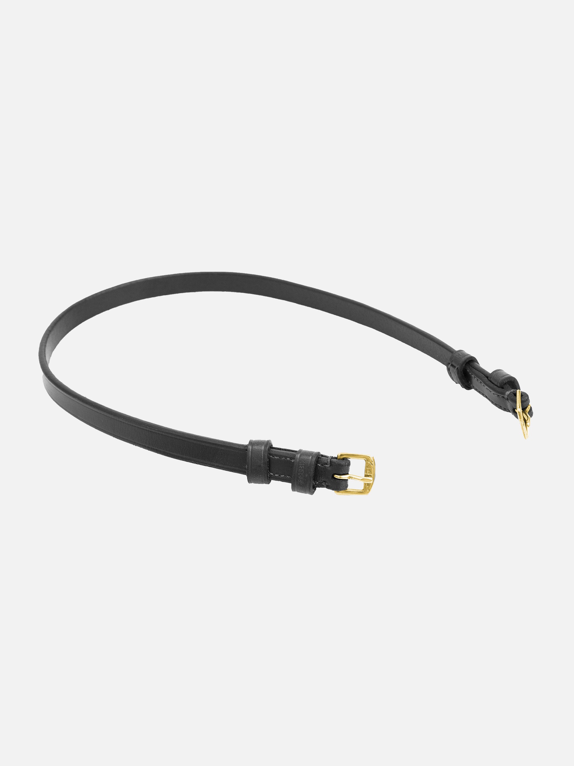 Kehlriemen Belinda/Ergonomic Line in Schwarz mit Messingbeschlägen