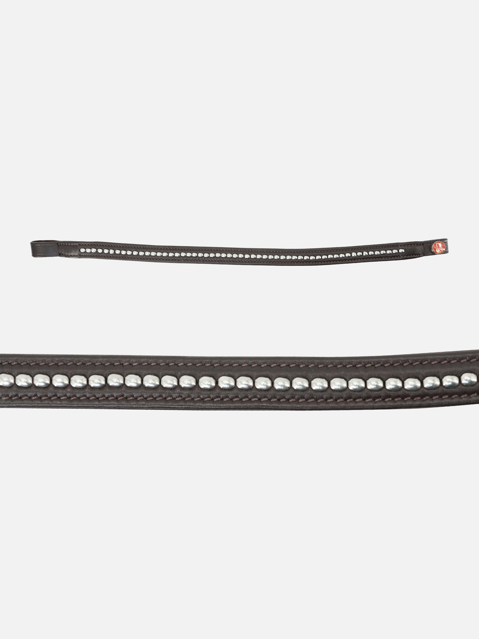 Stirnband Kieffer Ultrasoft® Tara in Braun mit silberfarbenen Metallperlen